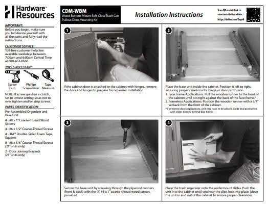 15" Double 50 Quart Wood Bottom-Mount Soft-close Trashcan Rollout for Door Mounting, Includes Black Cans - Hardware Resources - Image 5