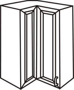 Easy Reach Corner 24" Wide by 30", 36" & 42" Tall ICE WHITE Shaker 1-1/4" Overlay Wall Cabinet CWS/CWB