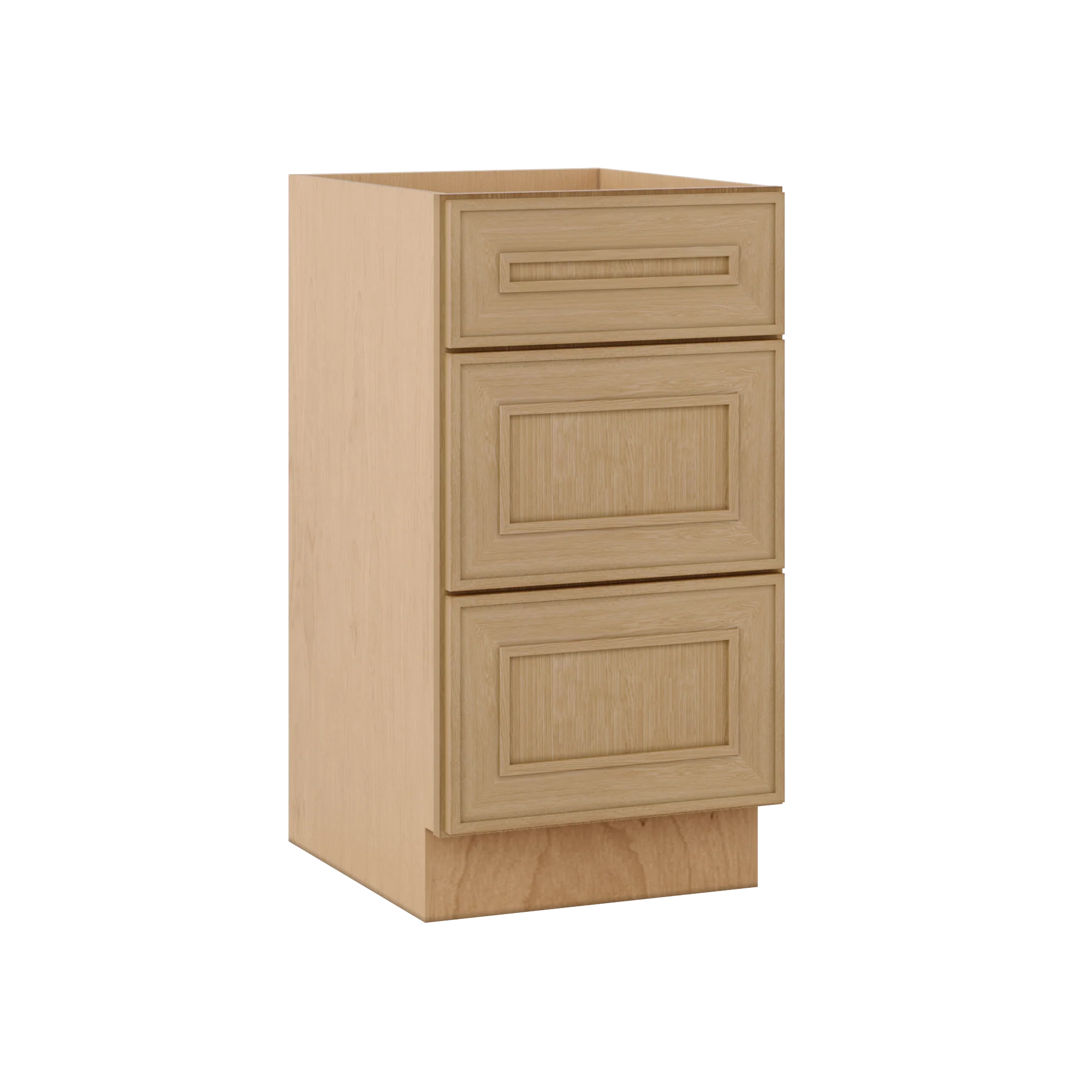 Vanity Base Cabinet 3 Drawer Base 12", 15", 18", 21" Elegant Oak Craftsman Shaker 1-1/4" Overlay - Image 5