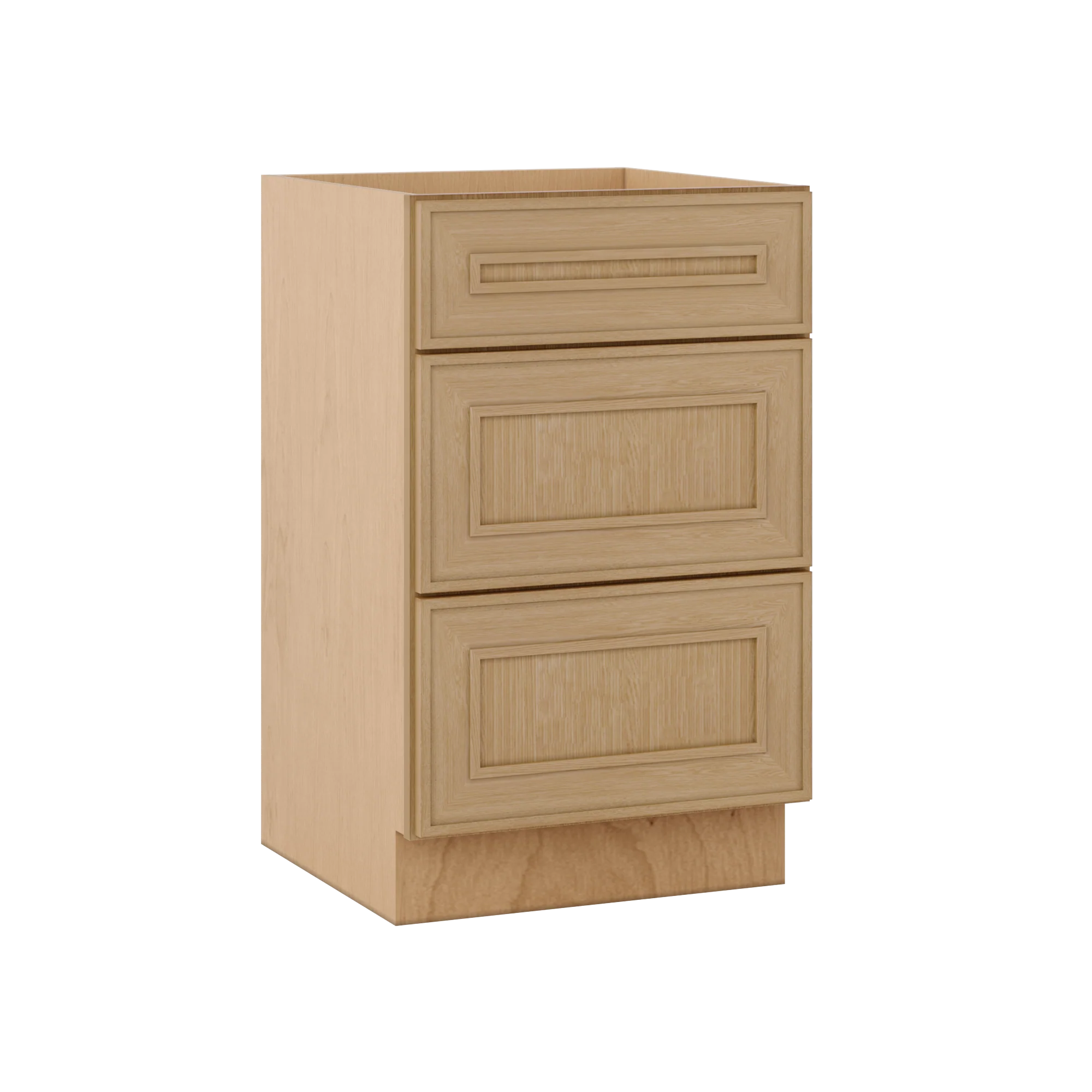 Vanity Base Cabinet 3 Drawer Base 12", 15", 18", 21" Elegant Oak Craftsman Shaker 1-1/4" Overlay - Image 7