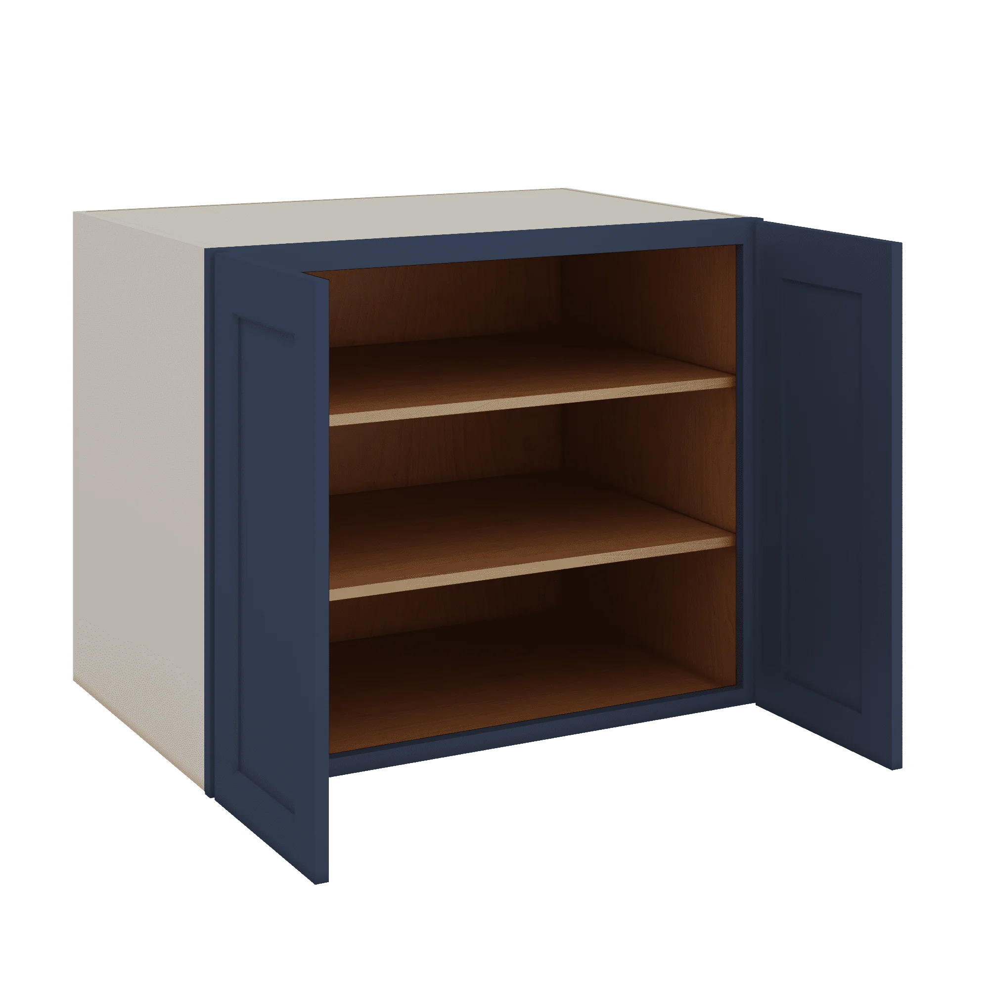 Full Height Door NB29 Naval Blue Shaker 1-1/4" Overlay Wall Cabinet - Double Door 24", 27", 30", 33" & 36" Wide - Image 10