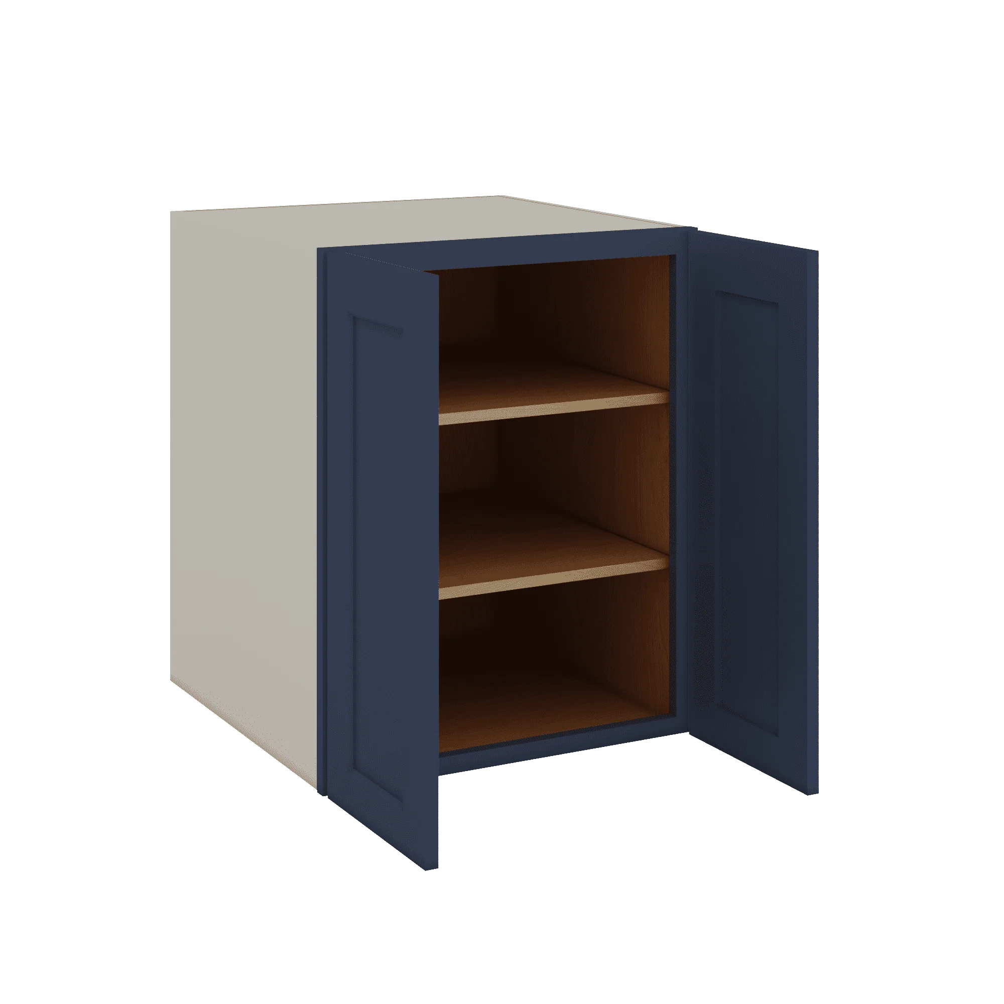 Full Height Door NB29 Naval Blue Shaker 1-1/4" Overlay Wall Cabinet - Double Door 24", 27", 30", 33" & 36" Wide - Image 2