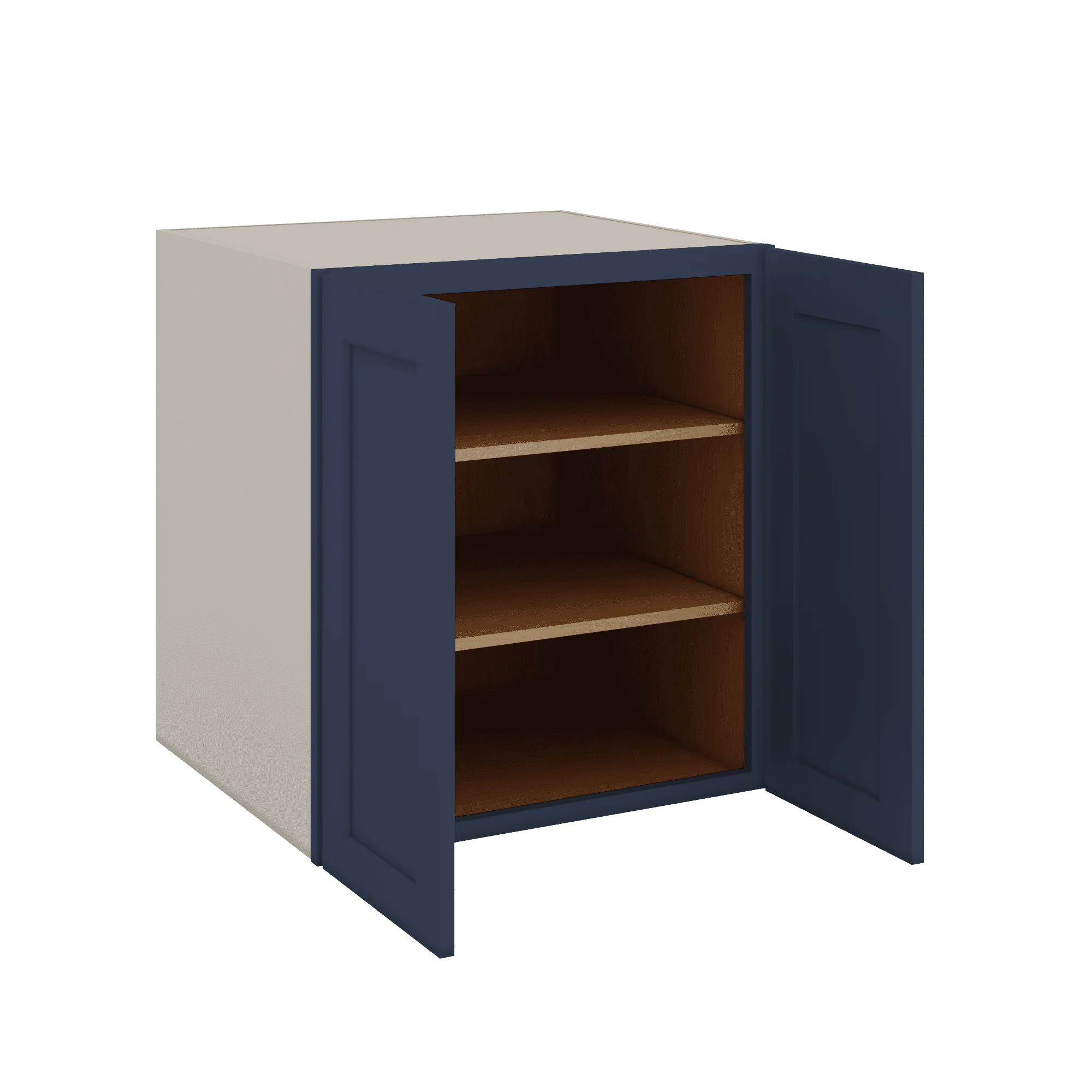 Full Height Door NB29 Naval Blue Shaker 1-1/4" Overlay Wall Cabinet - Double Door 24", 27", 30", 33" & 36" Wide - Image 4