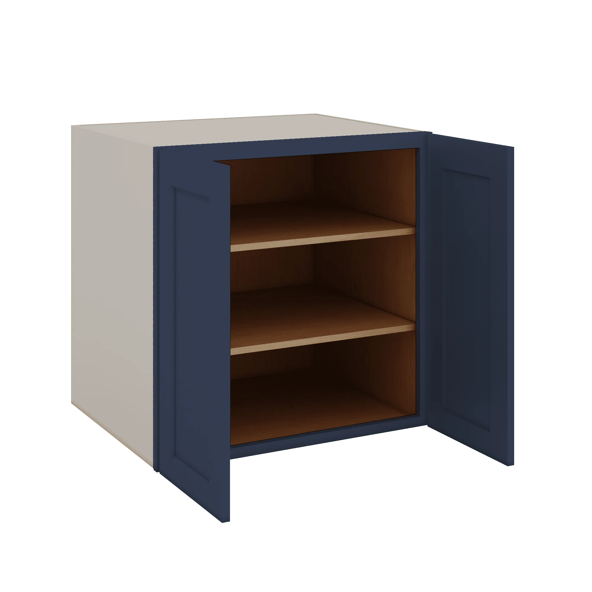 Full Height Door NB29 Naval Blue Shaker 1-1/4" Overlay Wall Cabinet - Double Door 24", 27", 30", 33" & 36" Wide - Image 6