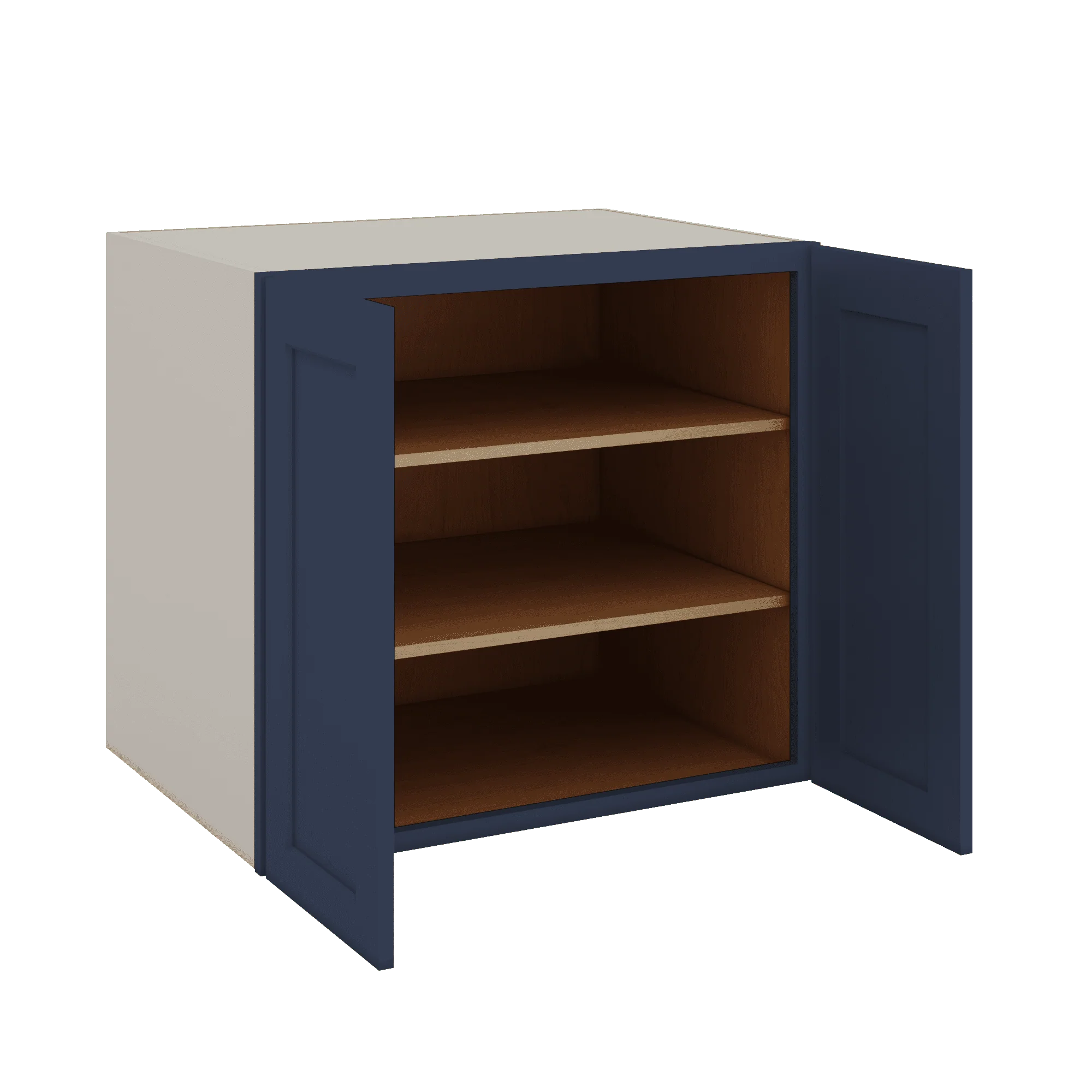 Full Height Door NB29 Naval Blue Shaker 1-1/4" Overlay Wall Cabinet - Double Door 24", 27", 30", 33" & 36" Wide - Image 8