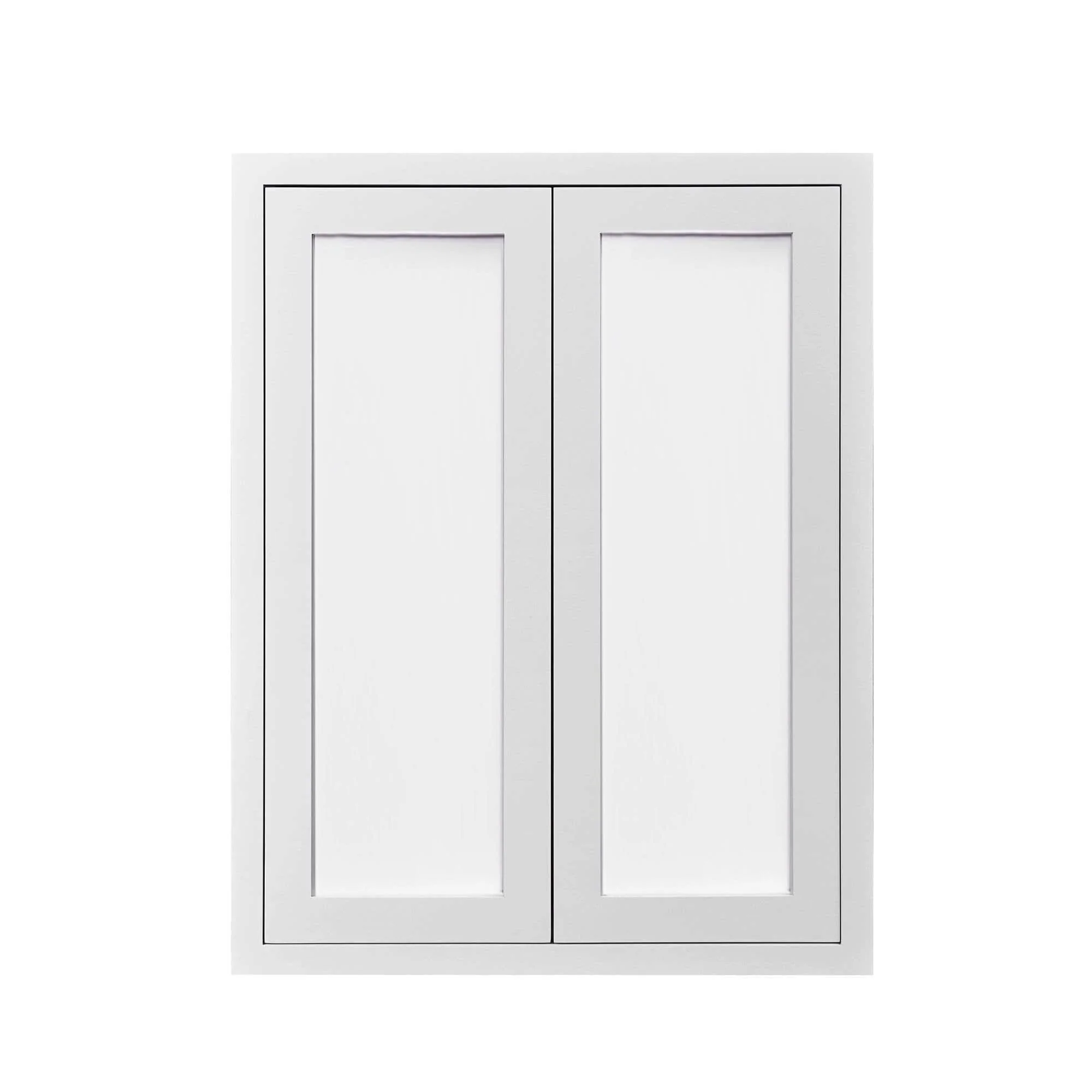 36" Tall Glass Ready Inset Shaker Wall Cabinet - Double Door 24", 27", 30", 33" & 36" Custom