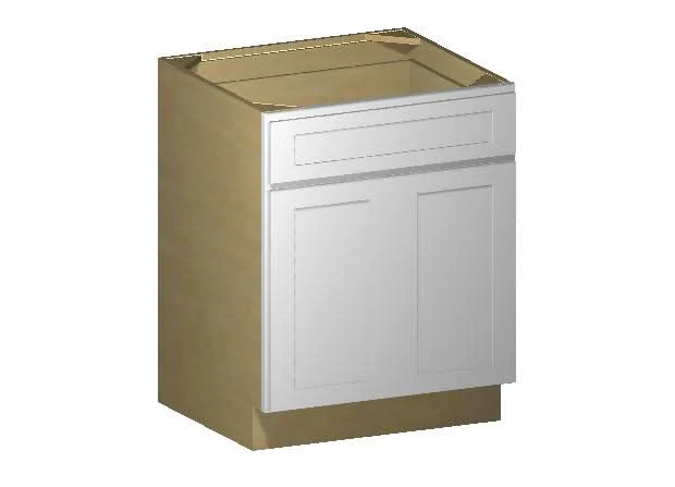 Gray Shaker 1-1/4" Overlay Base Cabinet - Two Doors 24", 27", 30", 33 & 36" Wide - Image 5