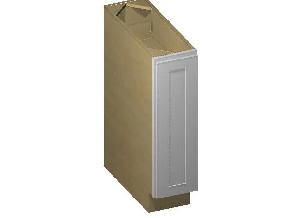 Gray Shaker 1-1/4" Overlay Spice Rack Pullout Base Cabinet 9" & 12" Wide - Image 3