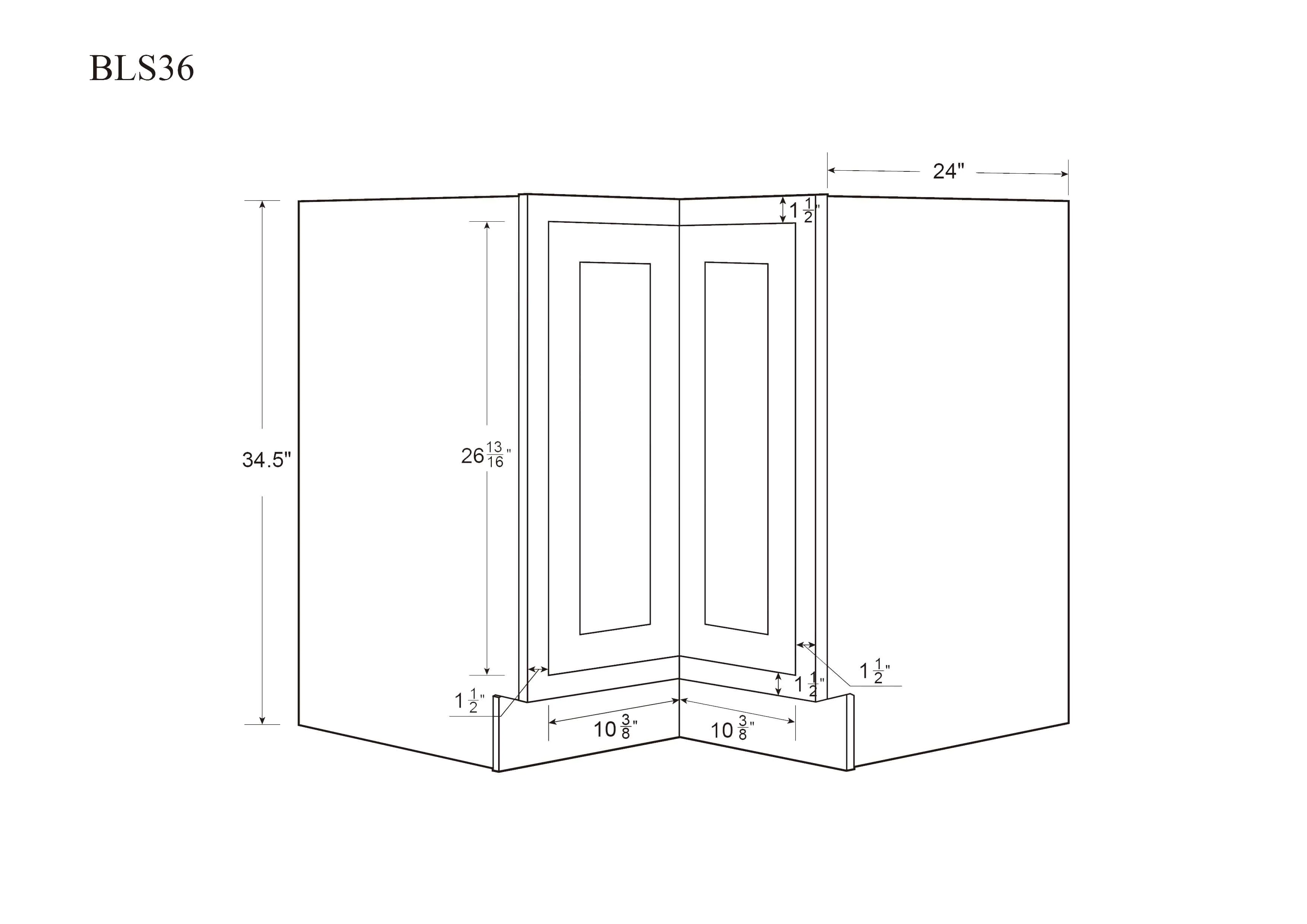 Lazy Susan 33" & 36" Base Elegant Oak Shaker Cabinets - Image 5