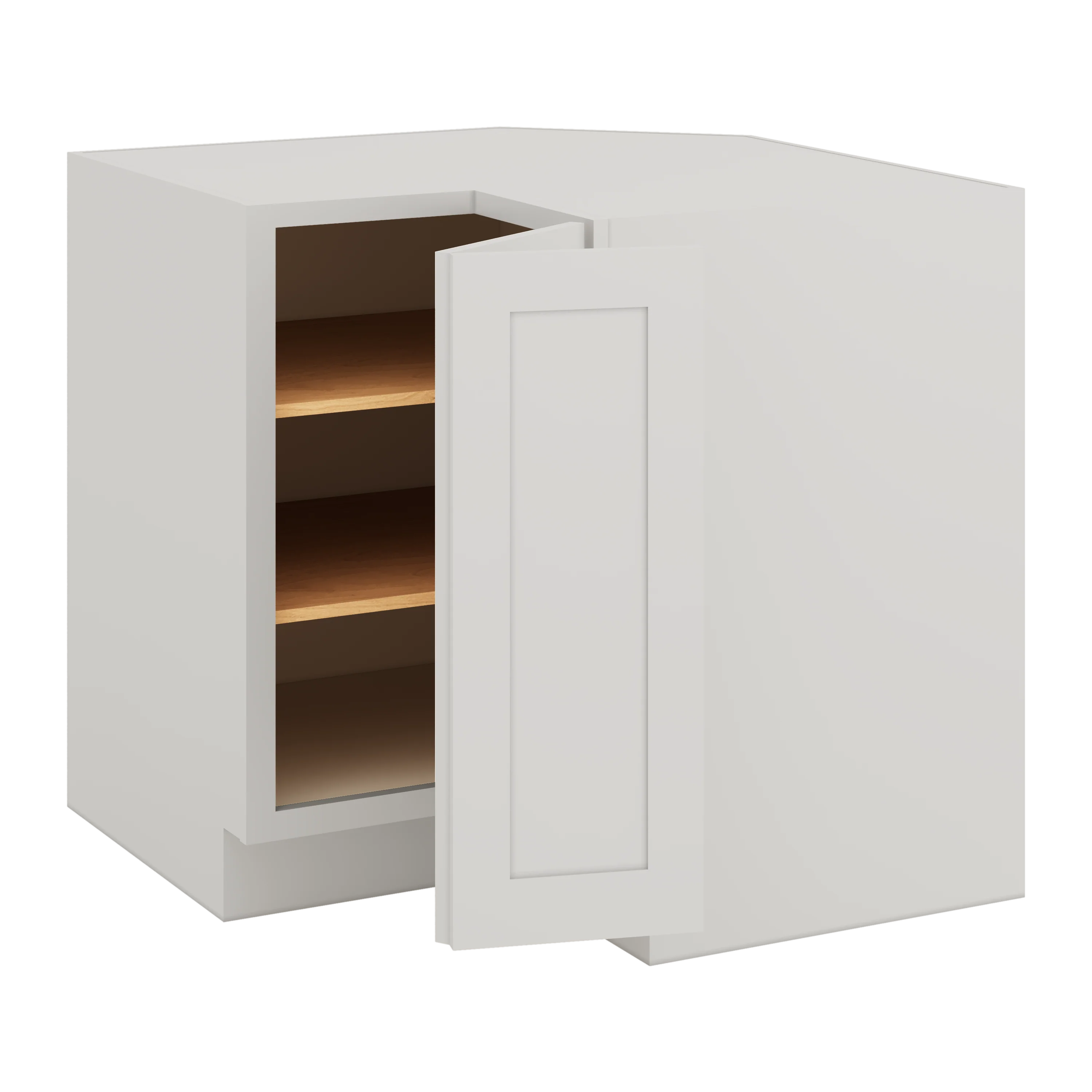 Lazy Susan Base Cabinet 33" & 36" White Double Shaker 1-1/4" Overlay - Image 4