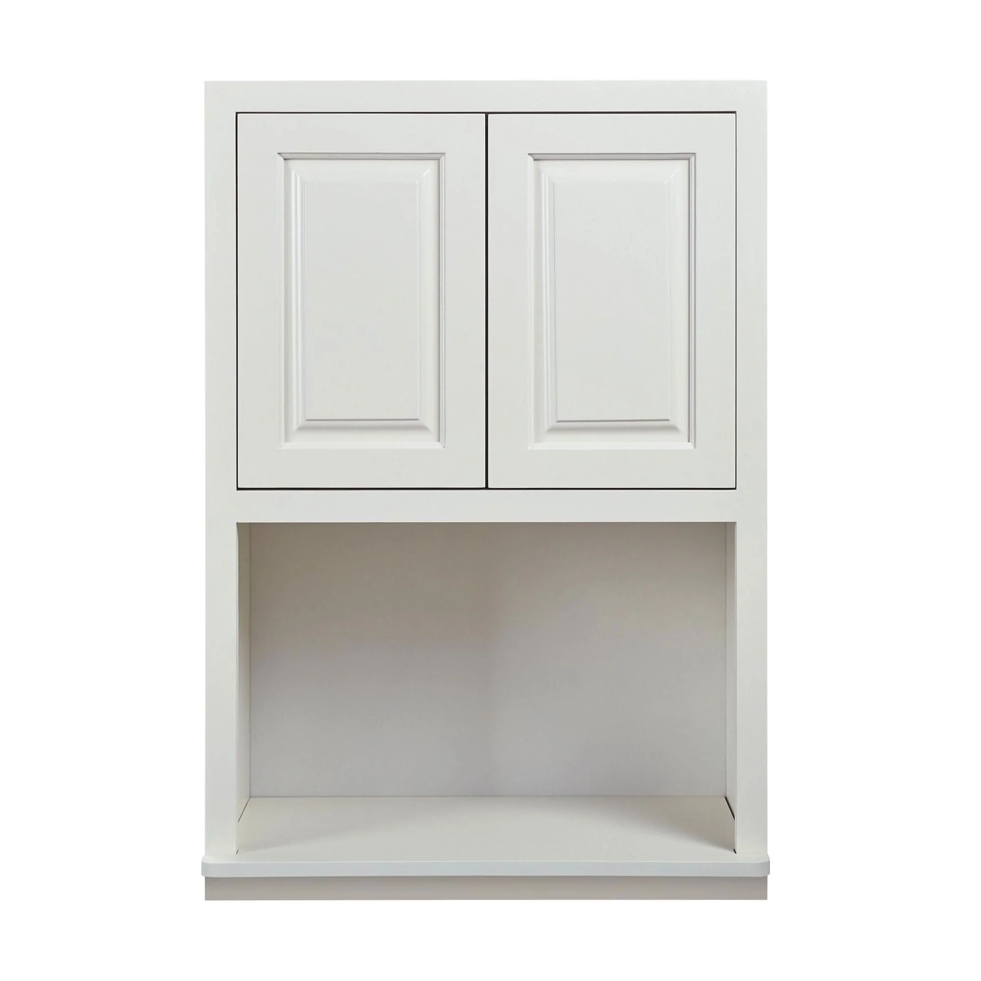 Microwave Cabinet Vintage White Raised Panel Wall Cabinet 27" Wide 30" & 39" Tall
