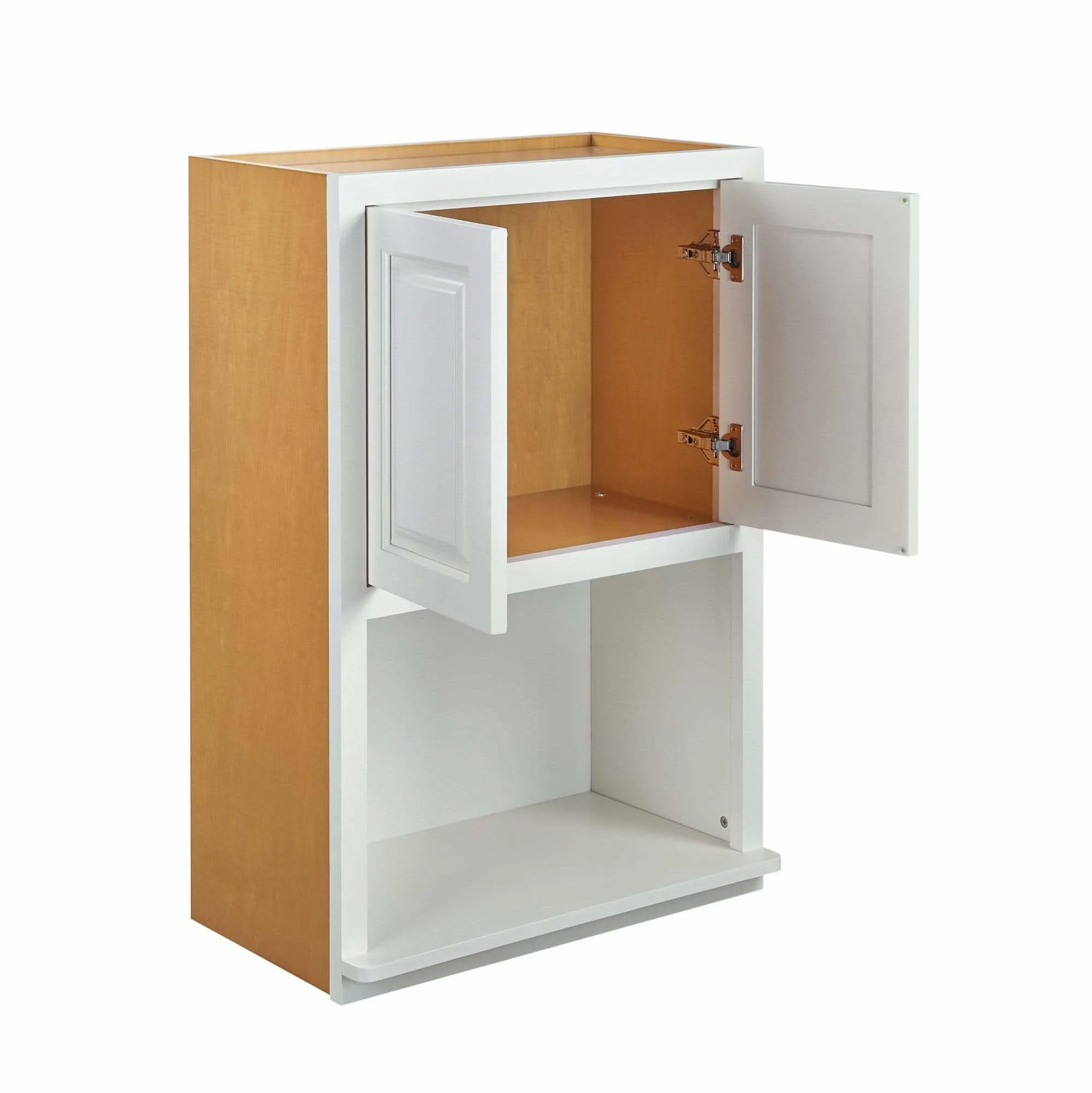 Microwave Cabinet Vintage White Raised Panel Wall Cabinet 27" Wide 30" & 39" Tall - Image 2