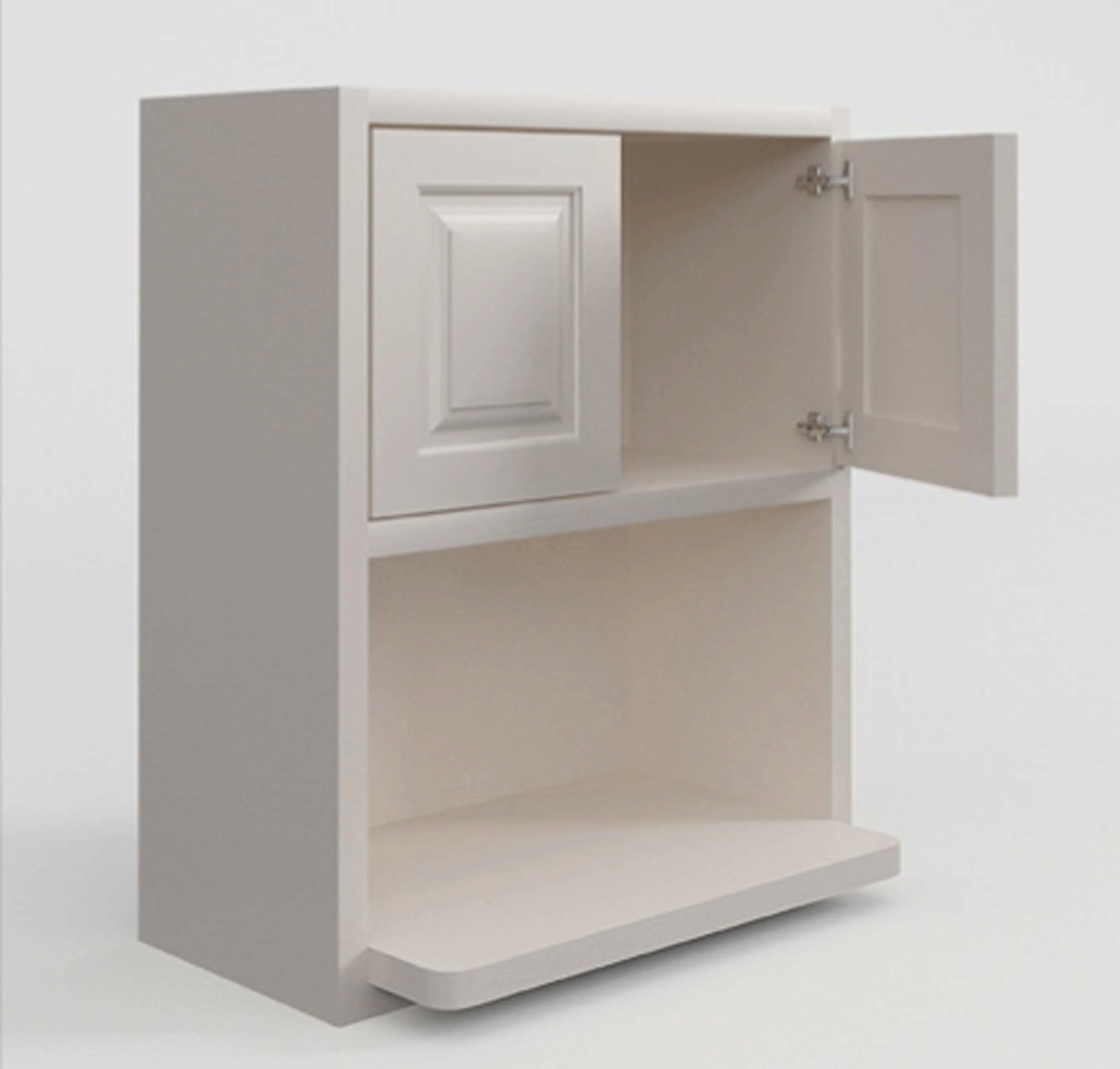 Microwave Cabinet Vintage White Raised Panel Wall Cabinet 27" Wide 30" & 39" Tall - Image 3