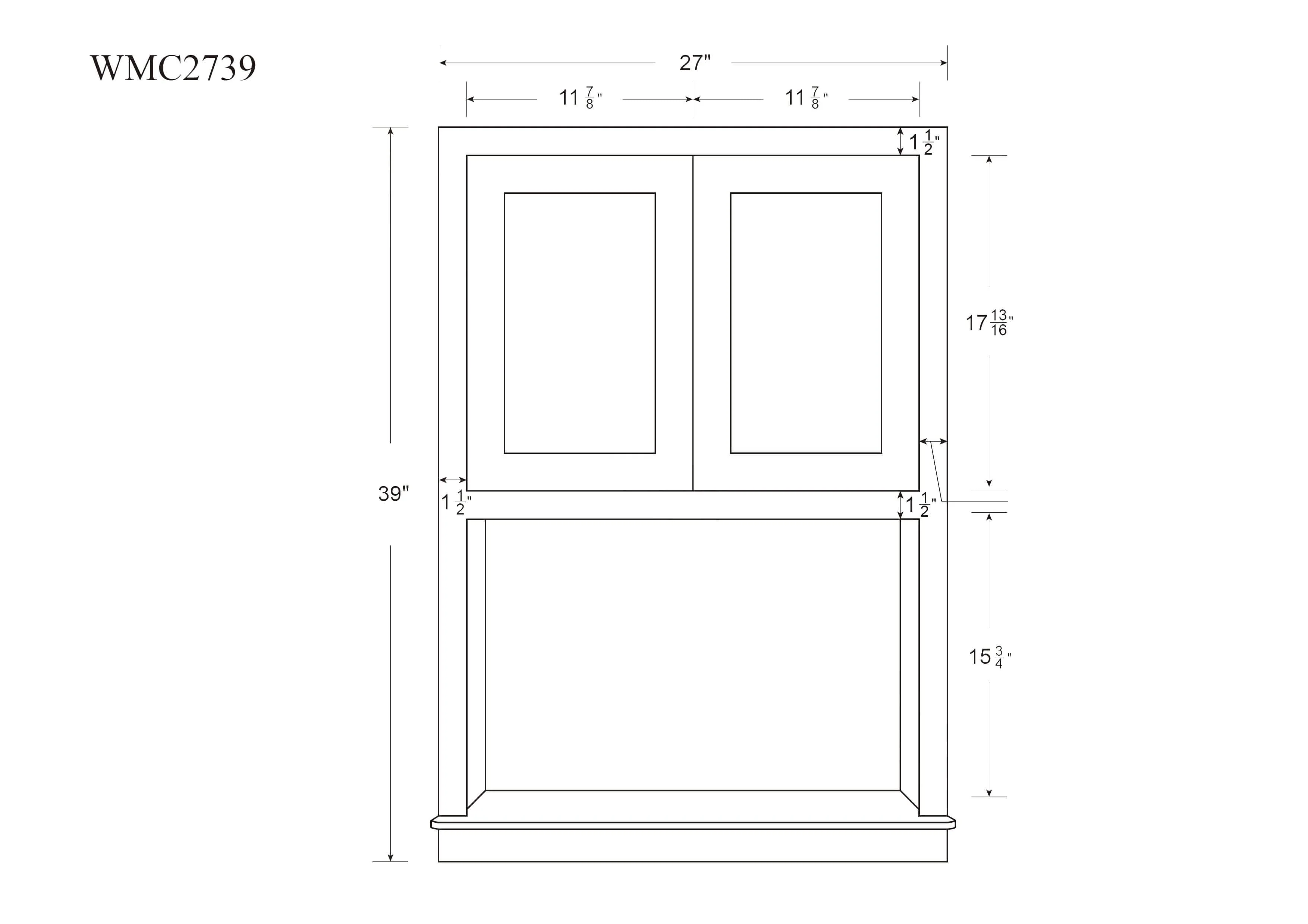 Microwave Cabinet Vintage White Raised Panel Wall Cabinet 27" Wide 30" & 39" Tall - Image 5