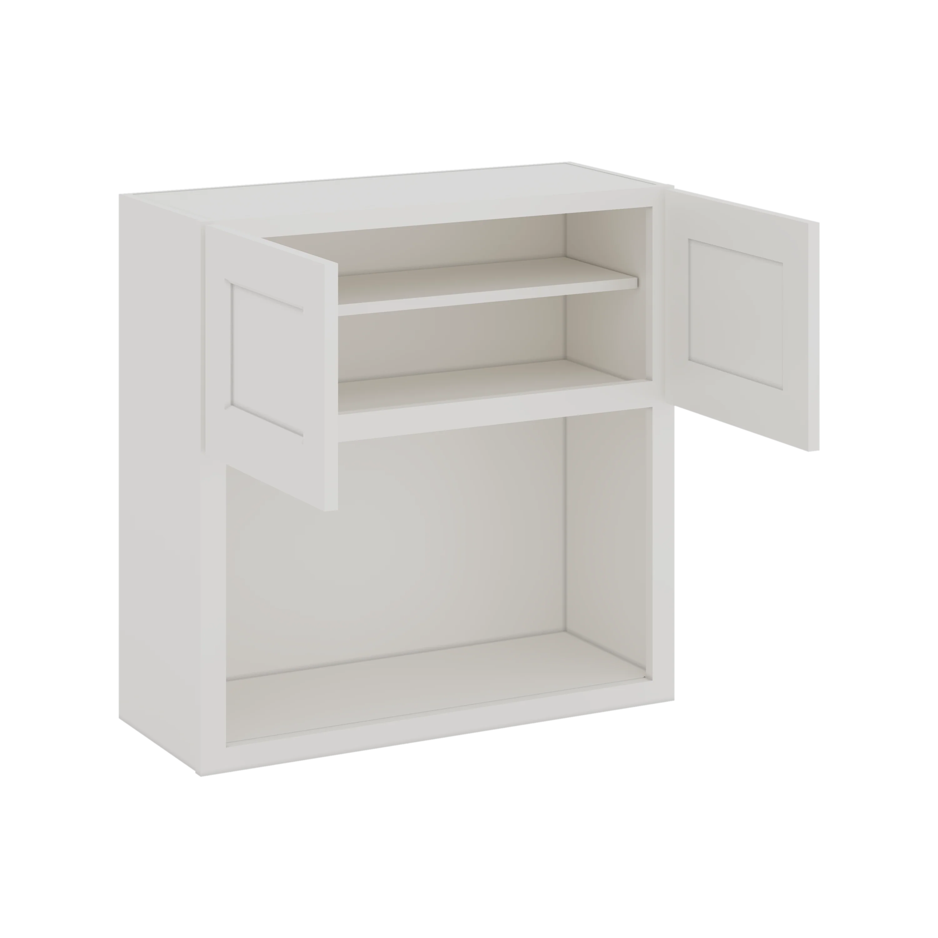 Microwave Shelf Cabinet ICE White Shaker 1-1/4" Overlay Cabinet 27" & 30" Wide by 30", 36" & 42" Tall CWS/CWB - Image 3