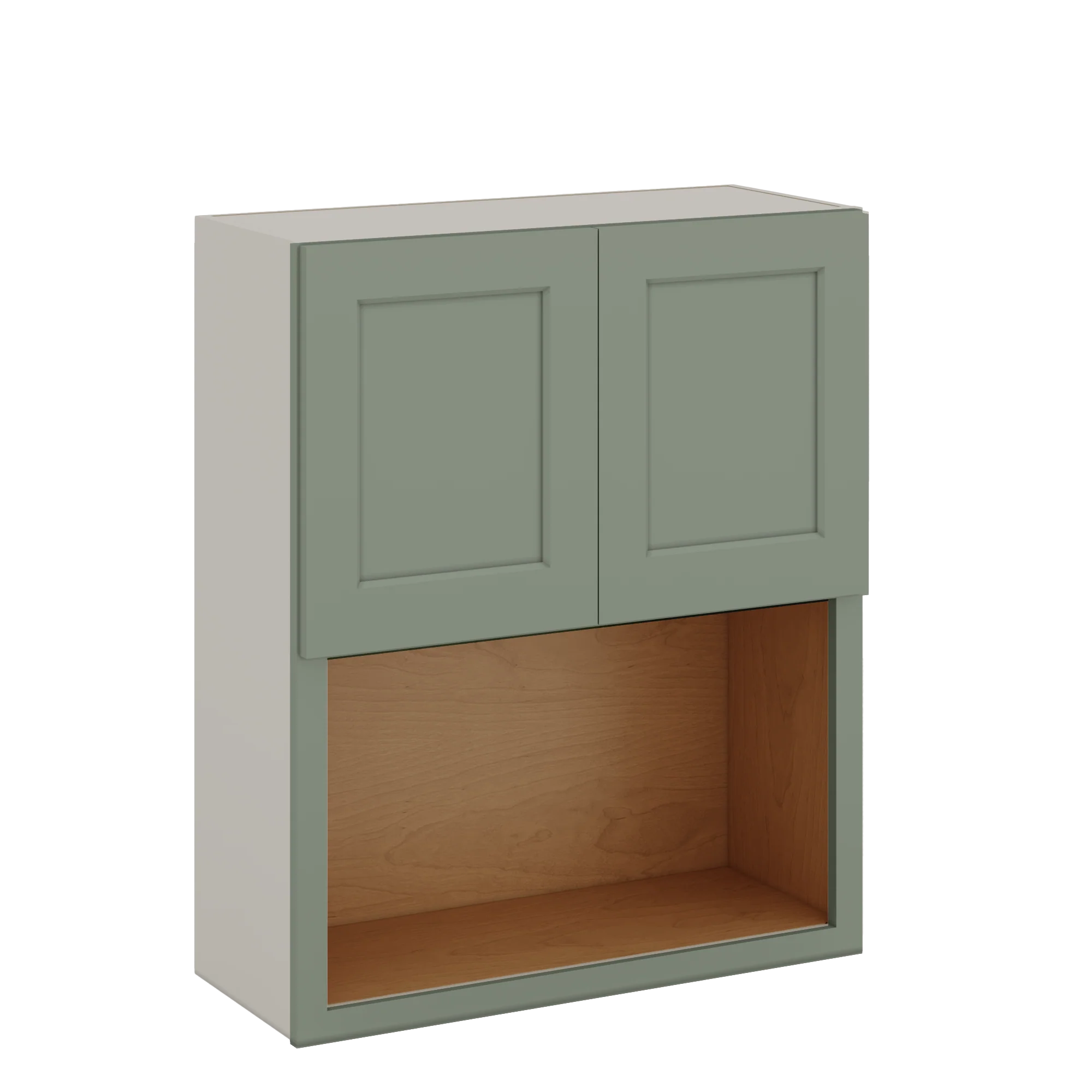 Microwave Shelf Cabinet Green Shaker 1-1/4" Overlay Cabinet 27" Wide by 30", 36" & 42" Tall - Image 3