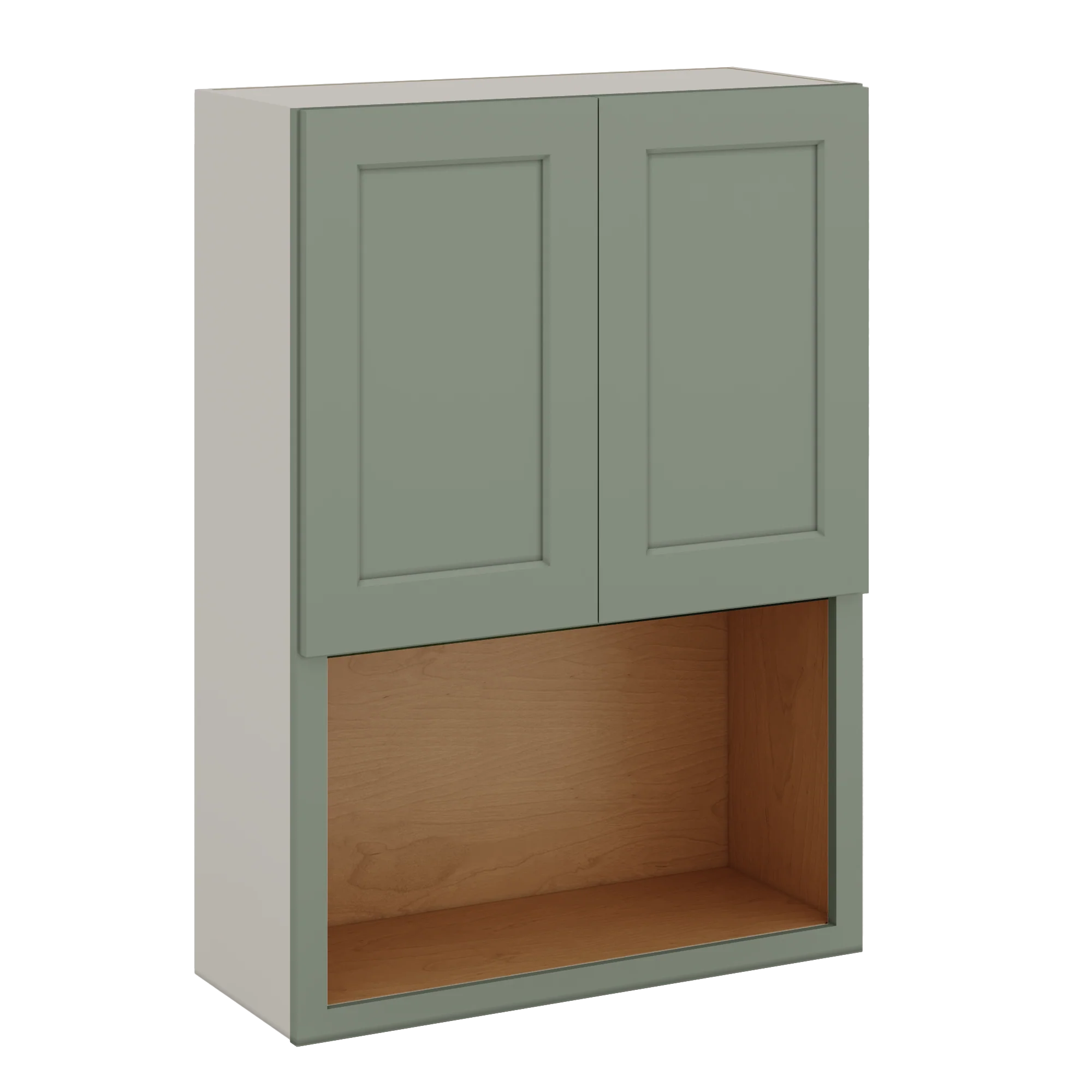 Microwave Shelf Cabinet Green Shaker 1-1/4" Overlay Cabinet 27" Wide by 30", 36" & 42" Tall - Image 5