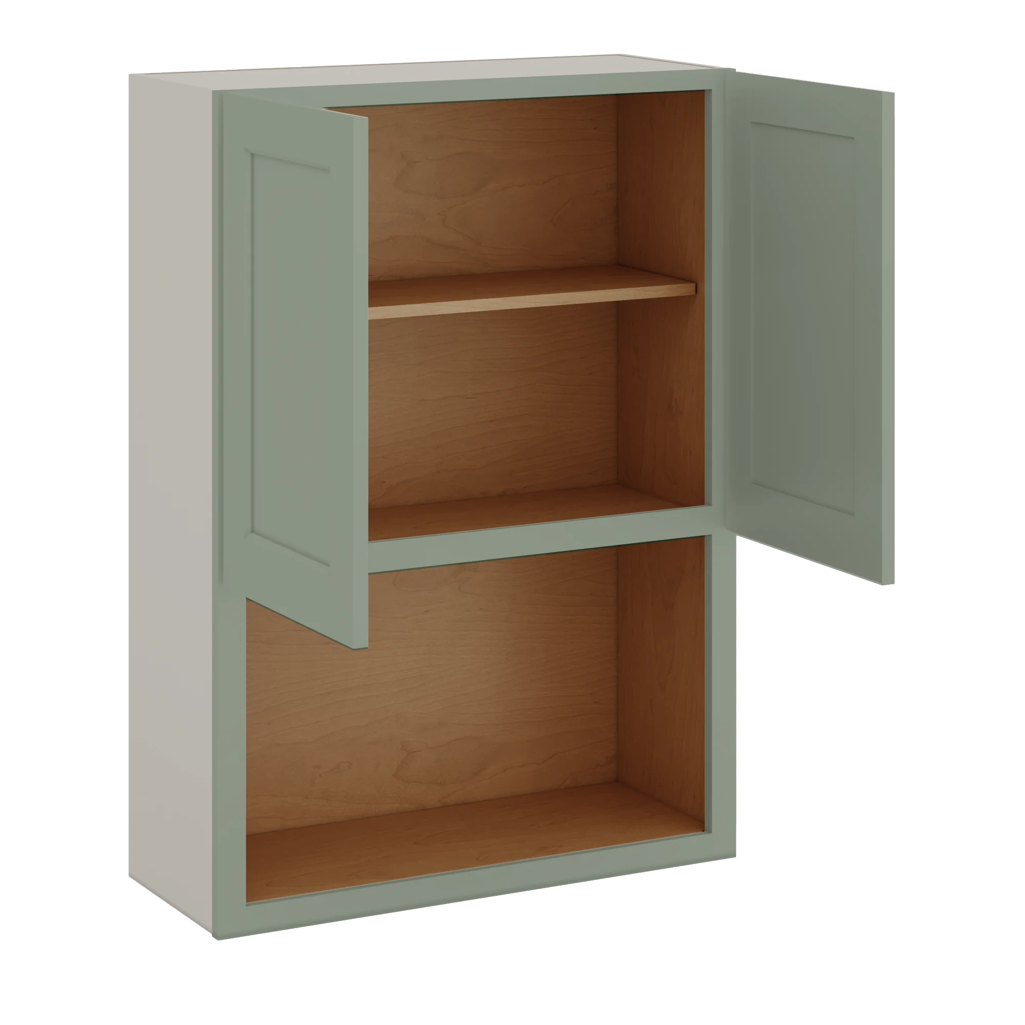 Microwave Shelf Cabinet Green Shaker 1-1/4" Overlay Cabinet 27" Wide by 30", 36" & 42" Tall - Image 6