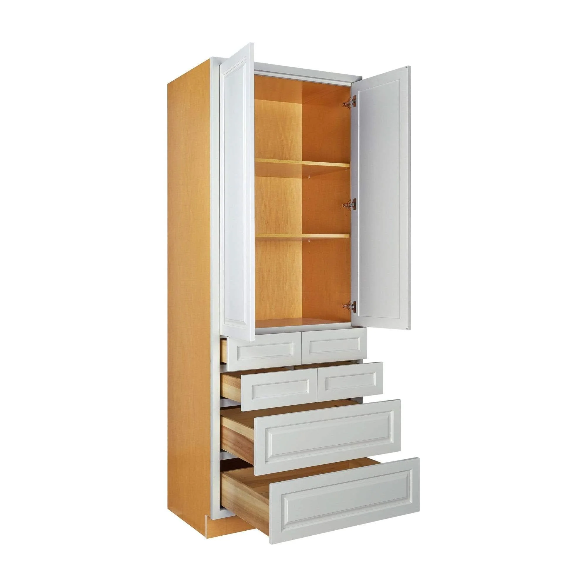 Pantry Drawer Cabinet Vintage White Inset Raised Panel Cabinets - 36"Wide 93" Tall PDC3693 - Image 2