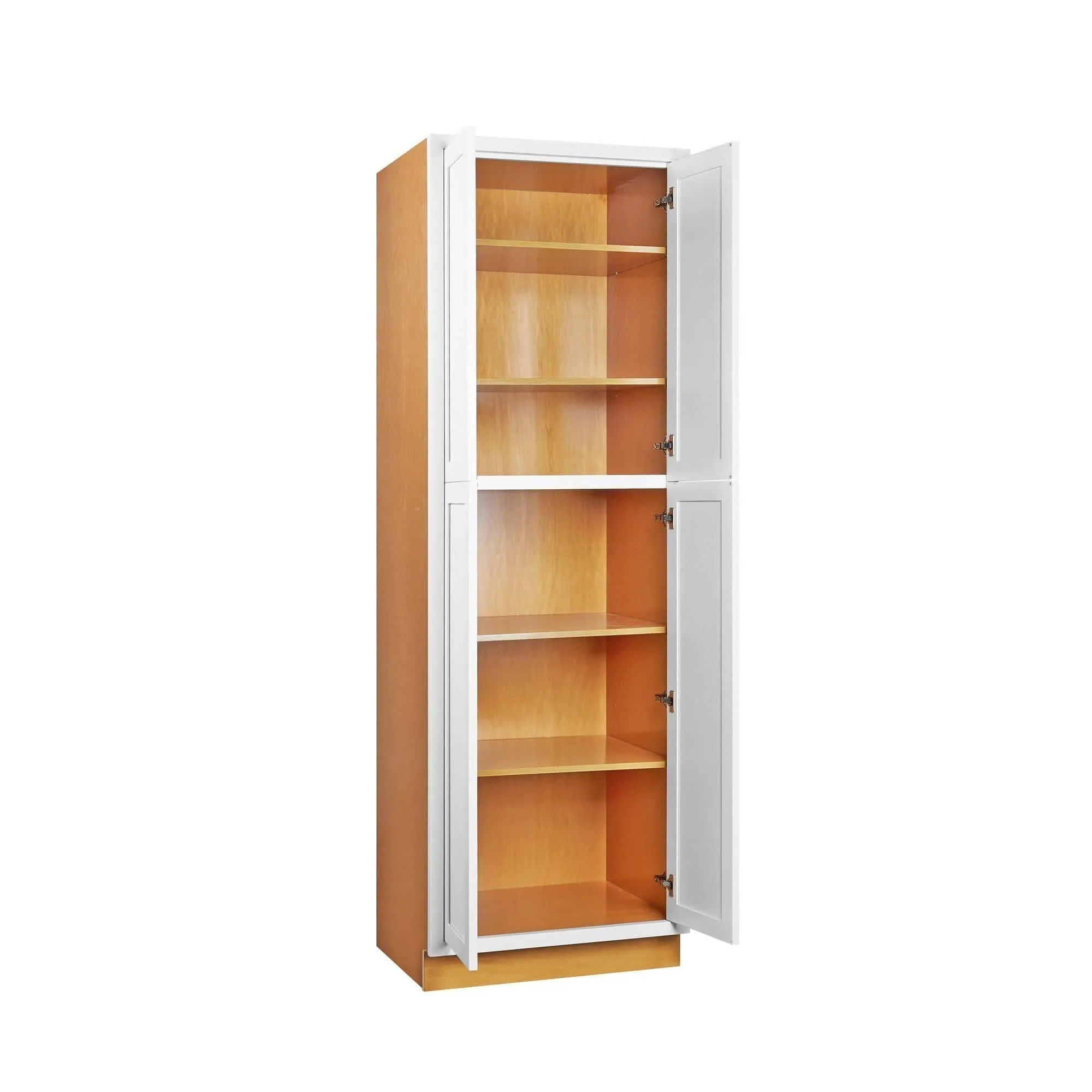 Pantry 93" Tall 24", 30" & 36" Wide Snow White Inset Shaker Cabinet - Image 2