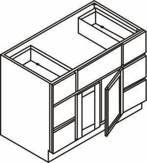 Bathroom Side Drawers Single Vanity Sink Base Vintage White Inset Raised Panel Cabinets - 48"& 60" Wide 21" Deep - Image 2