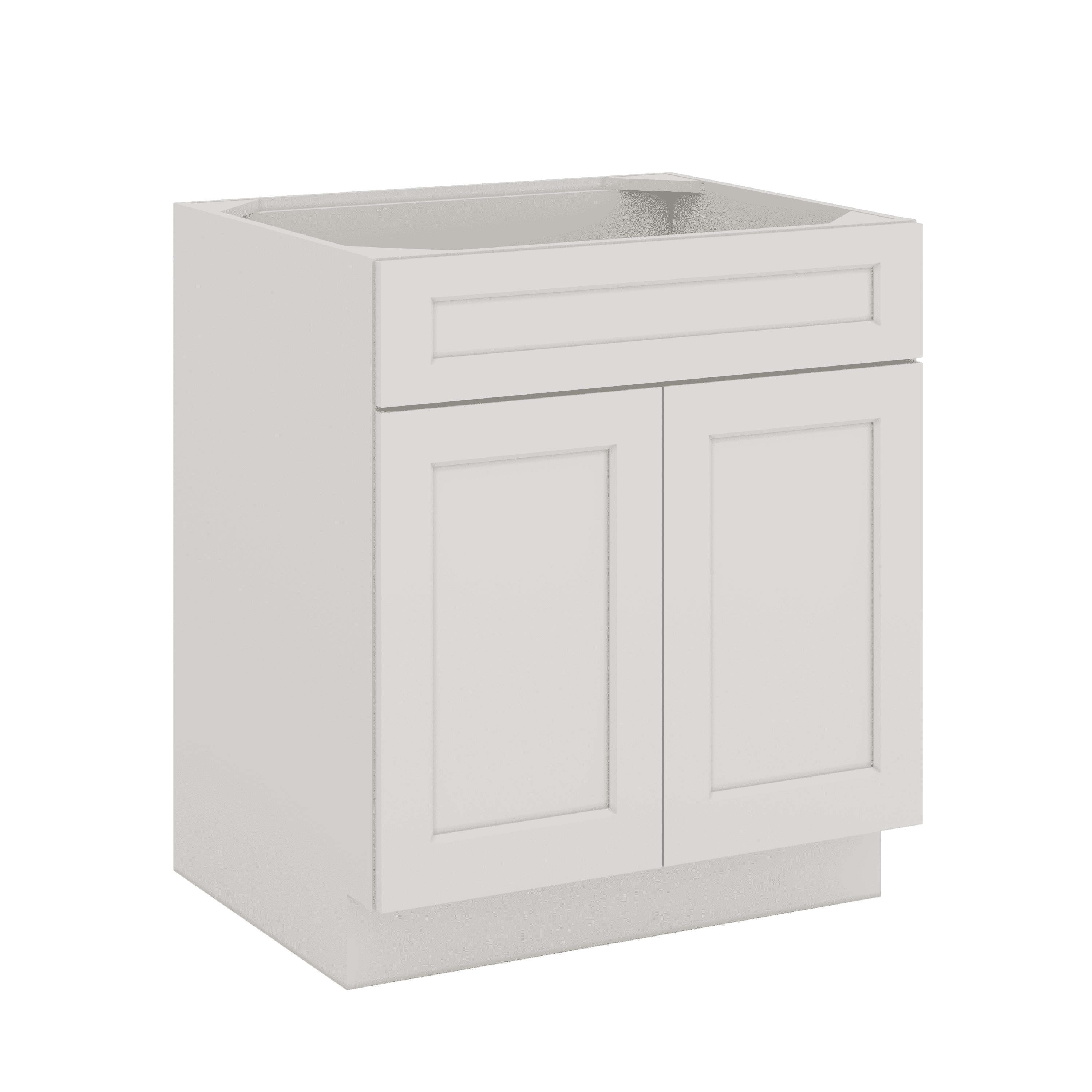 Sink Base 30", 33", 36" & 42" Honcraft White Shaker 1-1/4" Overlay