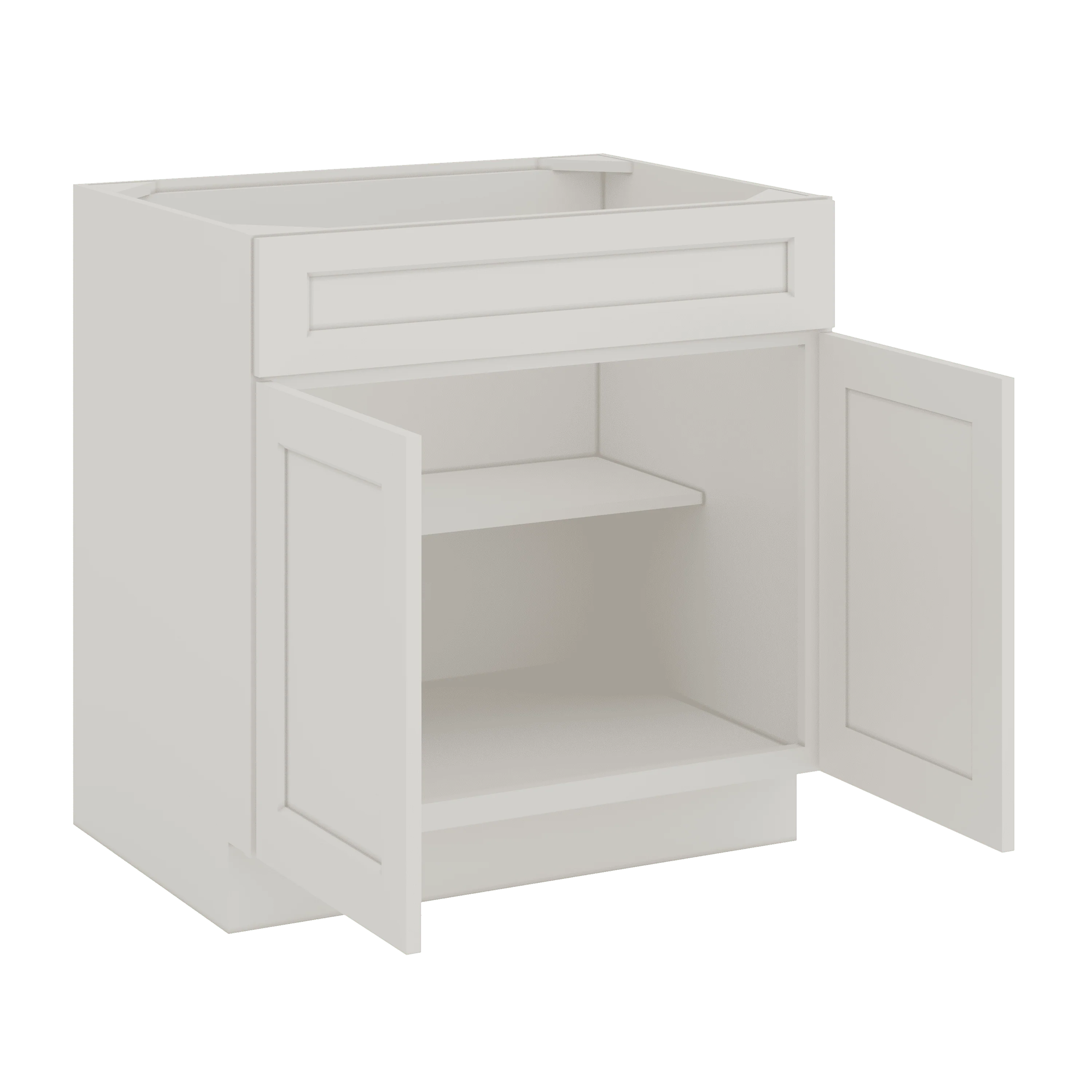 Sink Base 30", 33", 36" & 42" Honcraft White Shaker 1-1/4" Overlay - Image 4