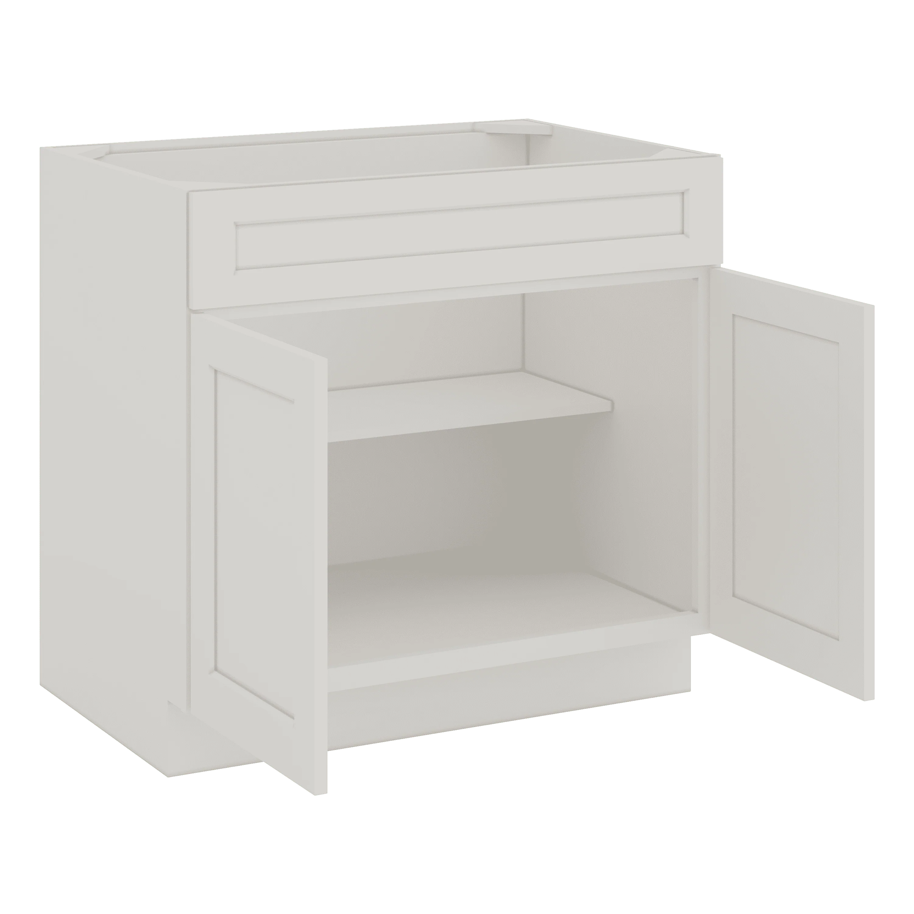 Sink Base 30", 33", 36" & 42" Honcraft White Shaker 1-1/4" Overlay - Image 6