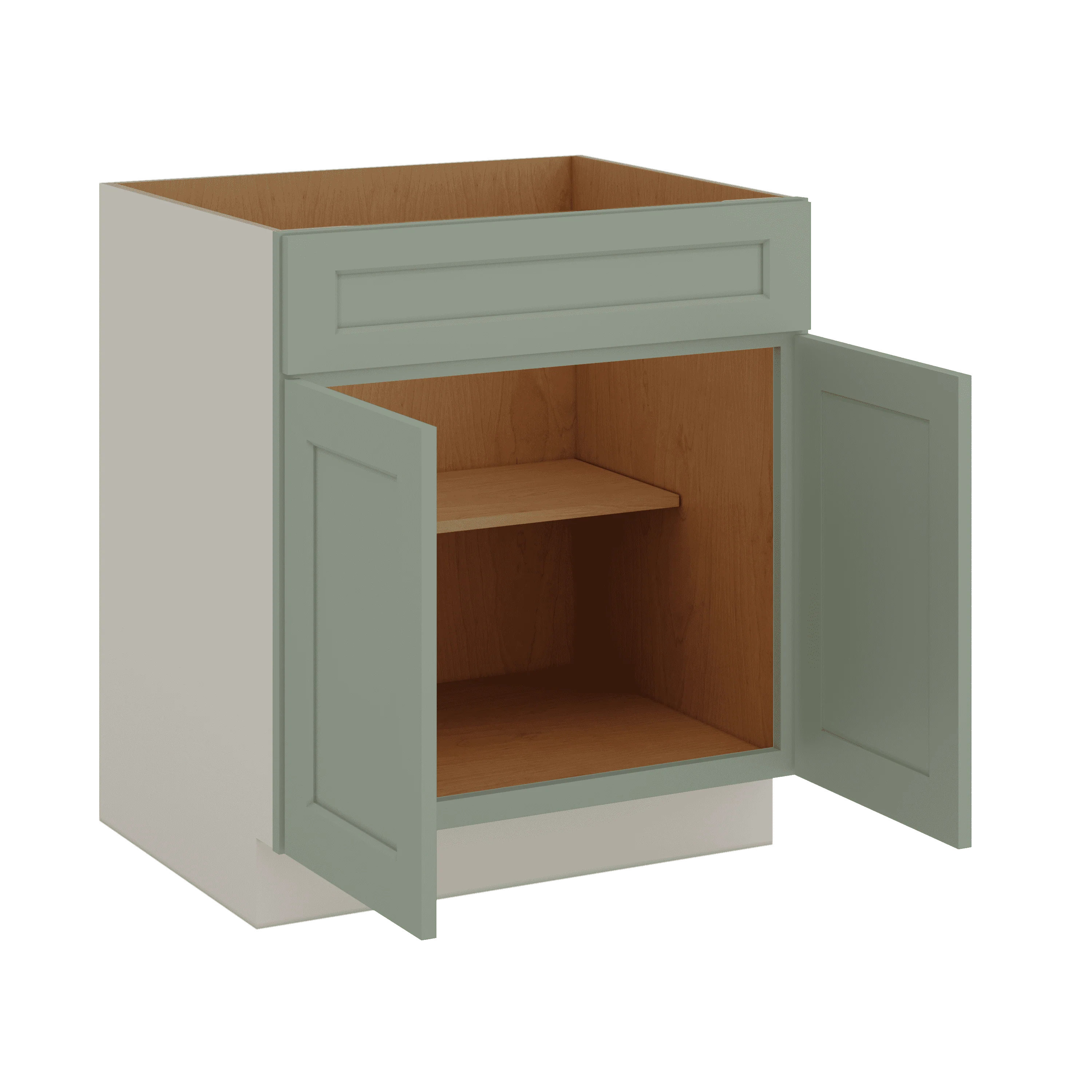 Sink Base 30", 33", 36" & 42" Green Shaker 1-1/4" Overlay - Image 2