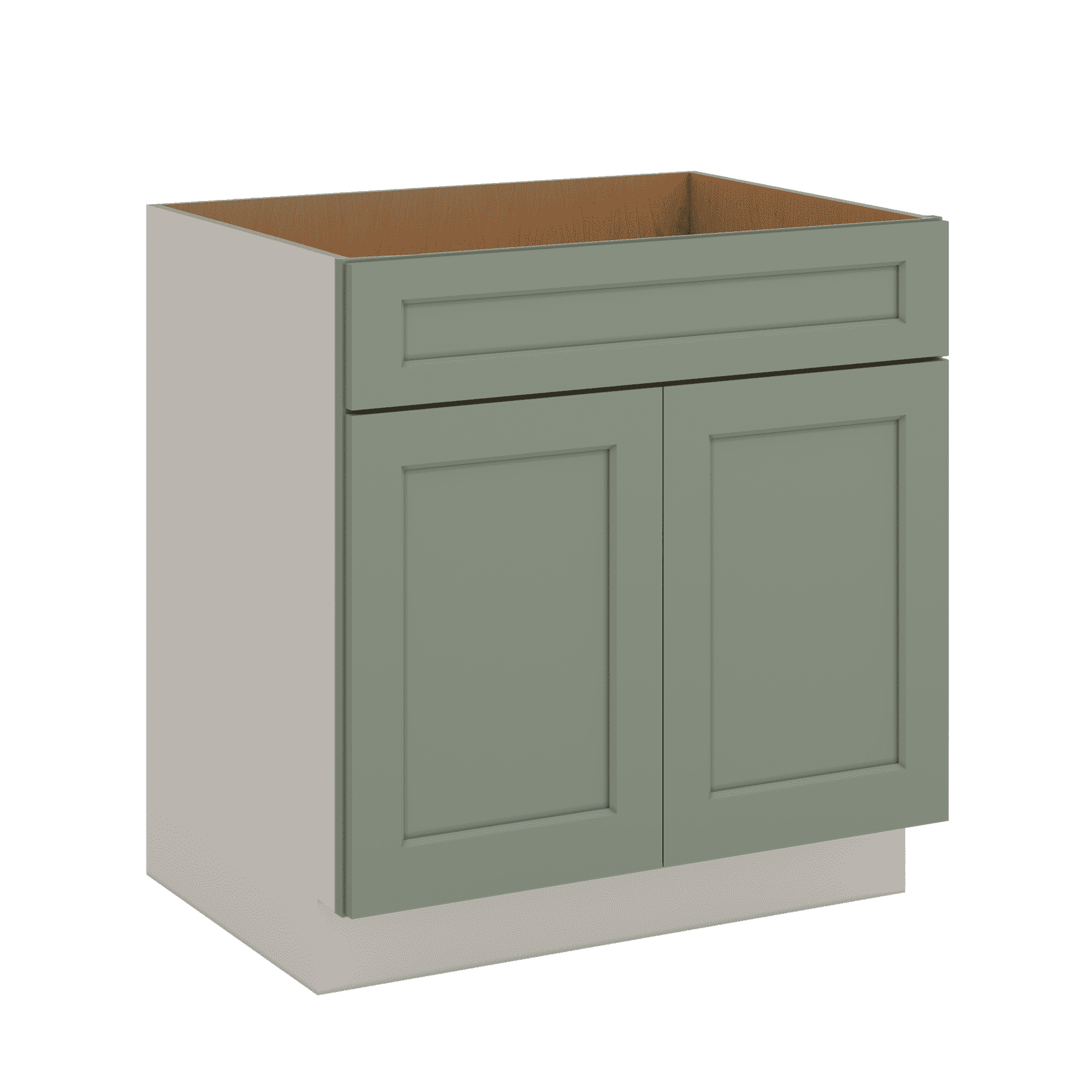 Sink Base 30", 33", 36" & 42" Green Shaker 1-1/4" Overlay - Image 3