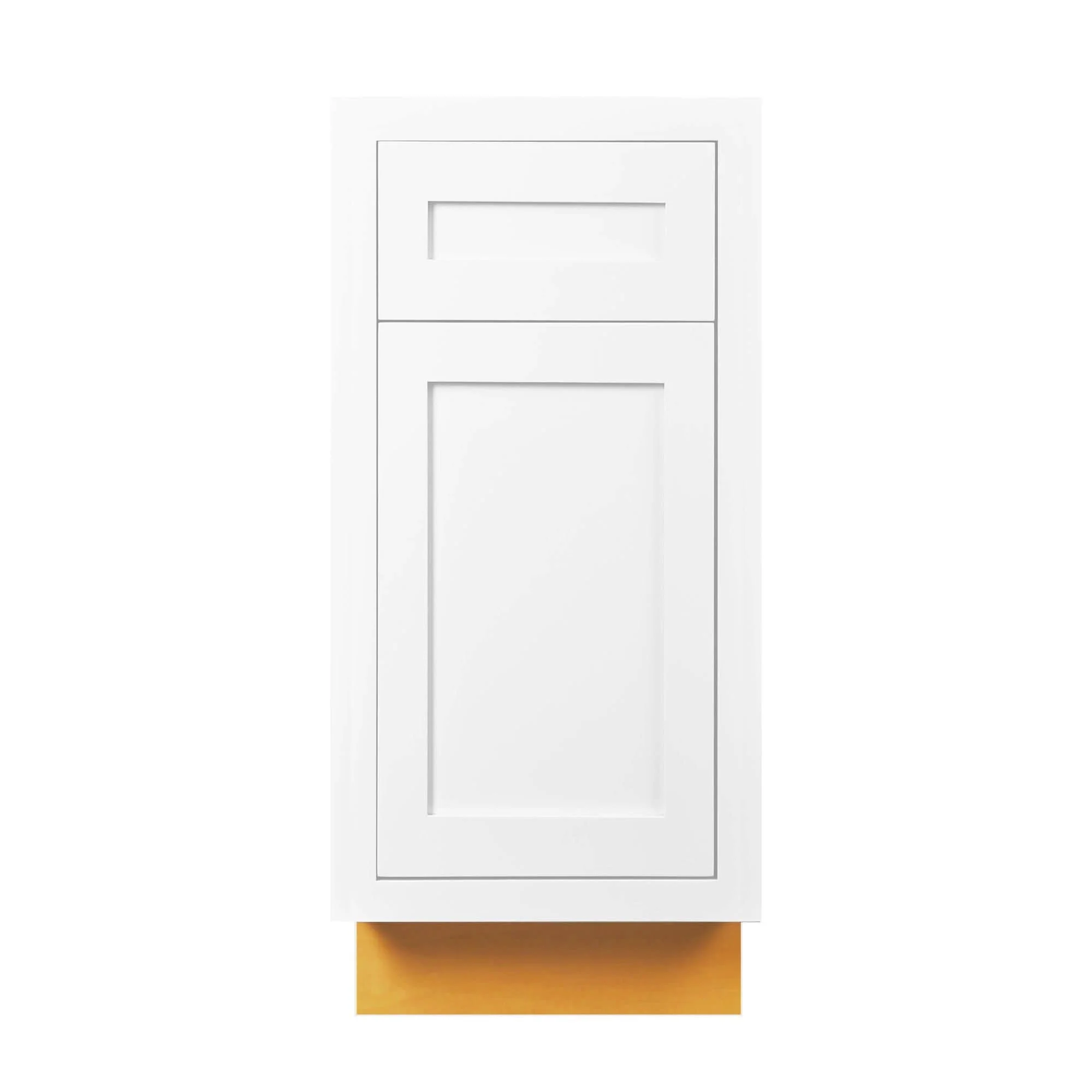 Base Cabinet - Single Door & Drawer 9", 12", 15", 18" & 21" Snow White Inset Shaker - Image 4
