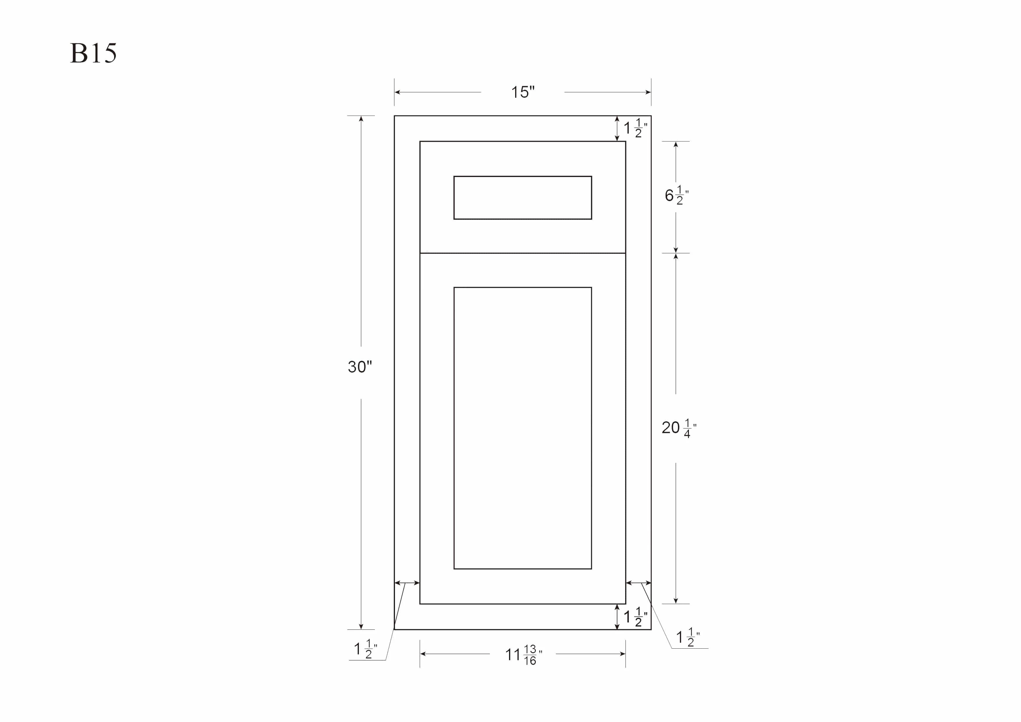 Base Cabinet - Single Door & Drawer 9", 12", 15", 18" & 21" Snow White Inset Shaker - Image 7