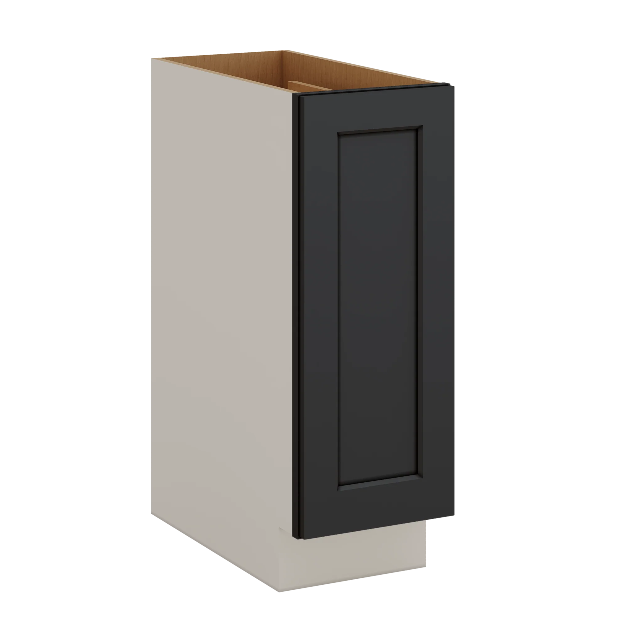 Spice Rack Pull Out Base Cabinet 6", 9" & 12" Wide 15HNS Hermosa Noir Black Shaker 1-1/4" Overlay - Image 3