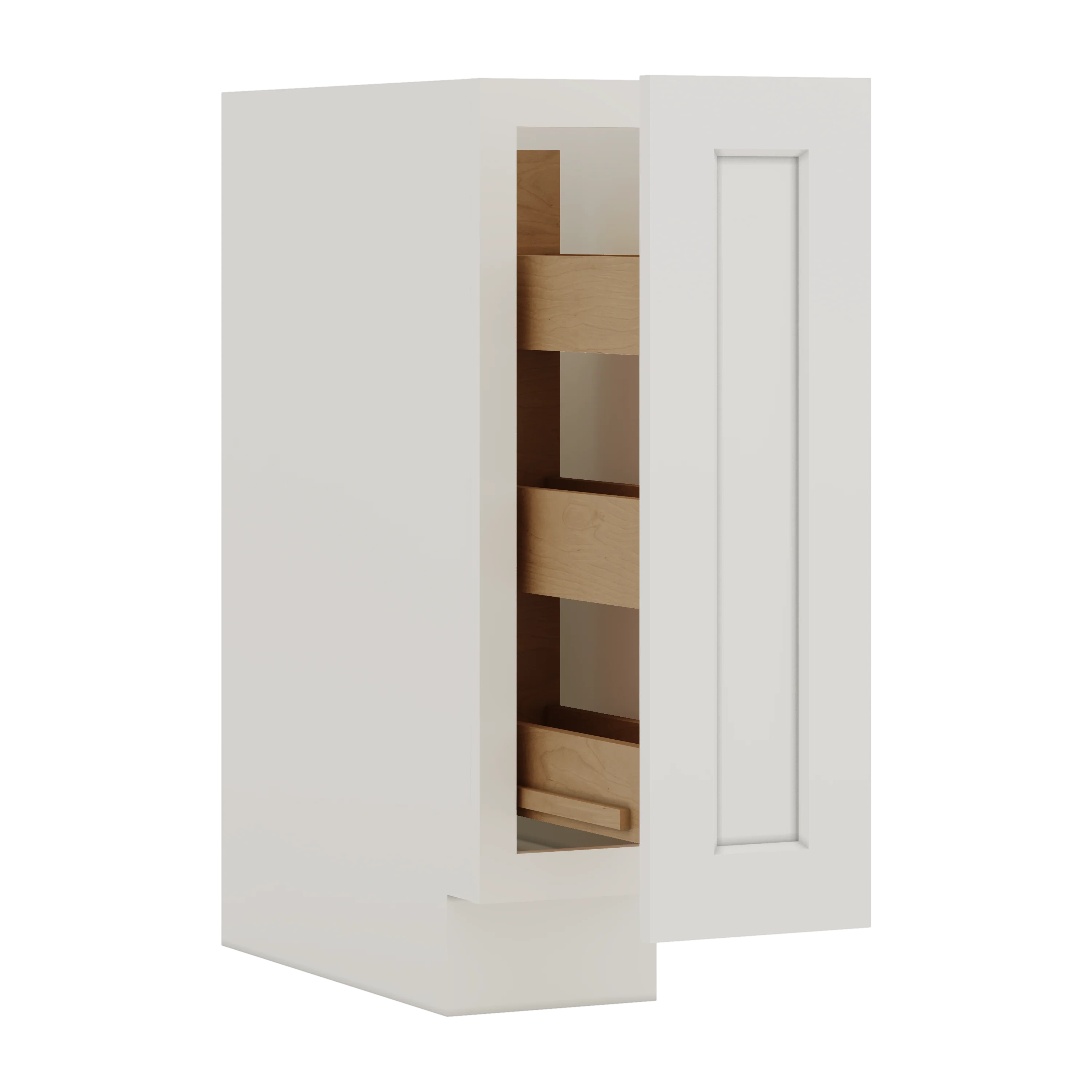 Spice Rack Pull Out Base Cabinet 6", 9" & 12" Wide 2WS White Shaker 1-1/4" Overlay - Image 2