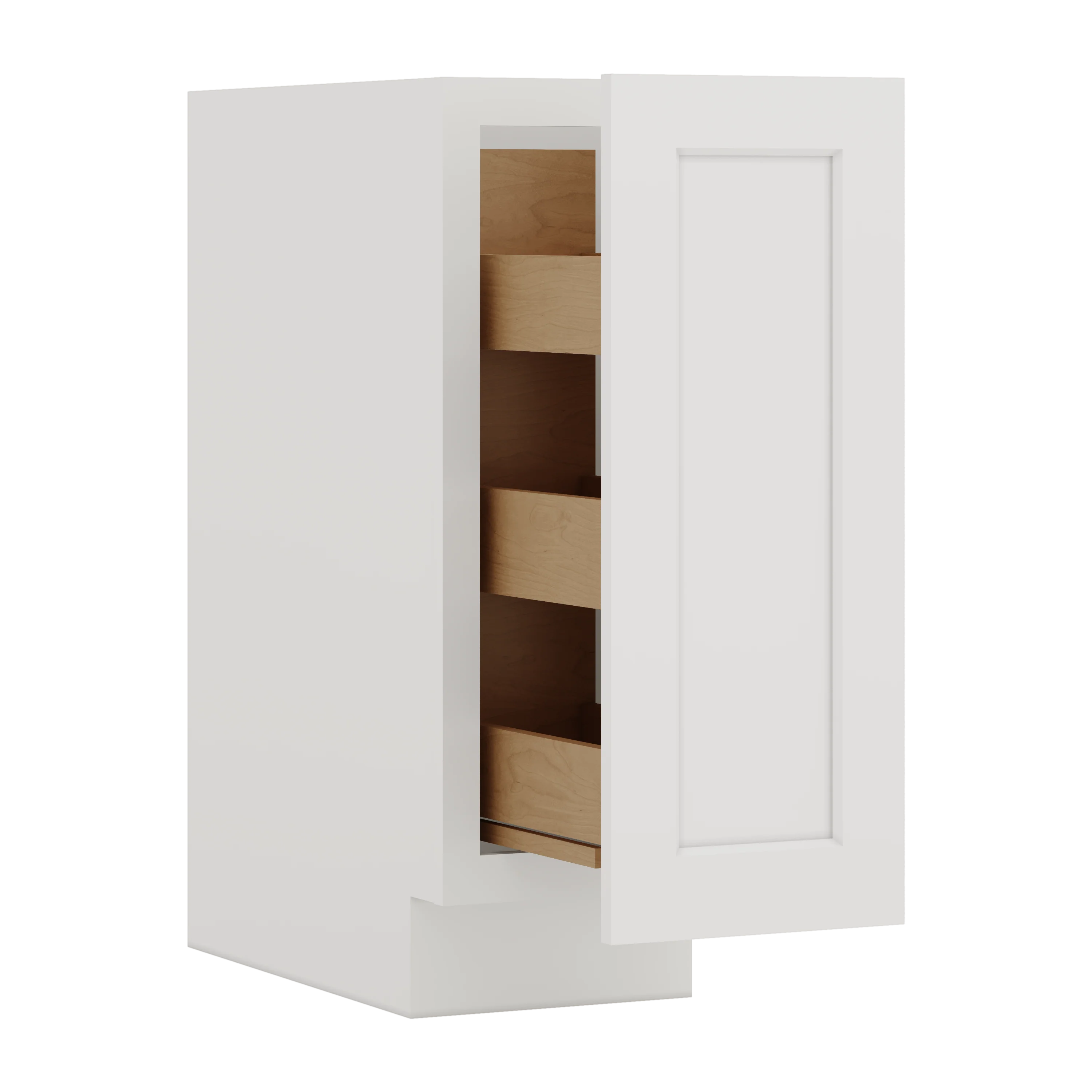 Spice Rack Pull Out Base Cabinet 6", 9" & 12" Wide 2WS White Shaker 1-1/4" Overlay - Image 4