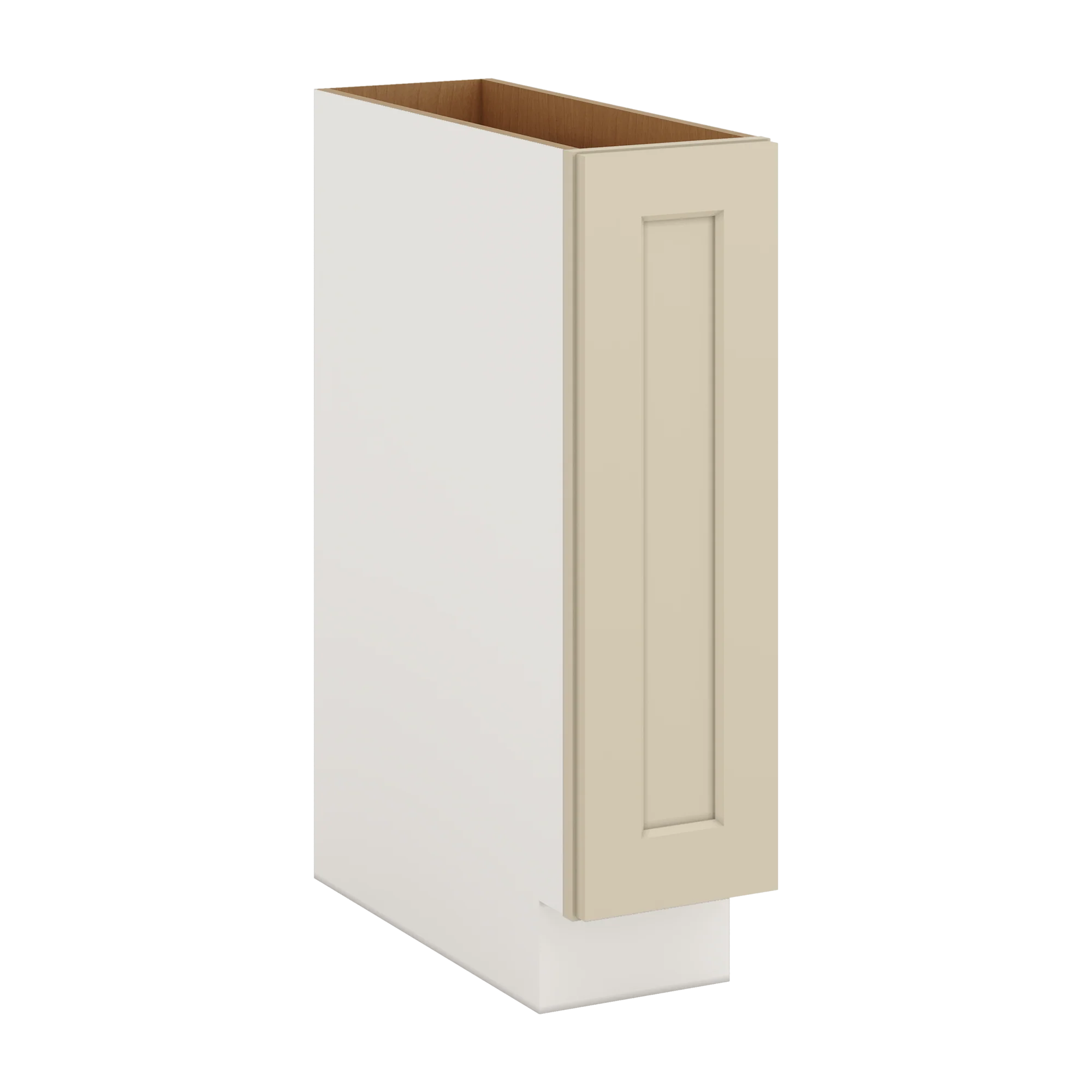 Spice Rack Pull Out Base Cabinet 6", 9" & 12" Wide Manhattan Cream Shaker 1-1/4" Overlay