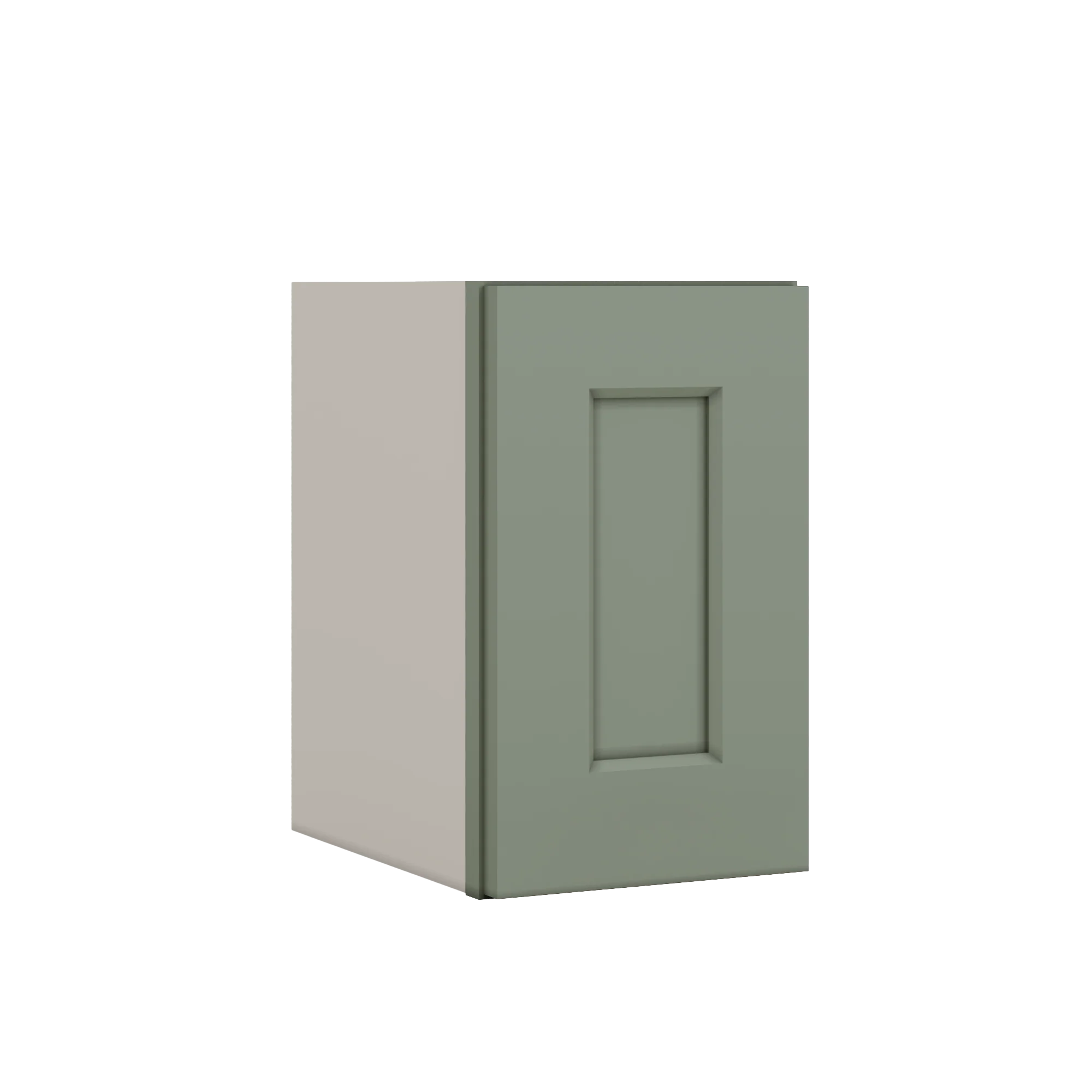 Stackable Wall Cabinet - Single Door 9", 12", 15", 18" & 21" Wide Green Shaker
