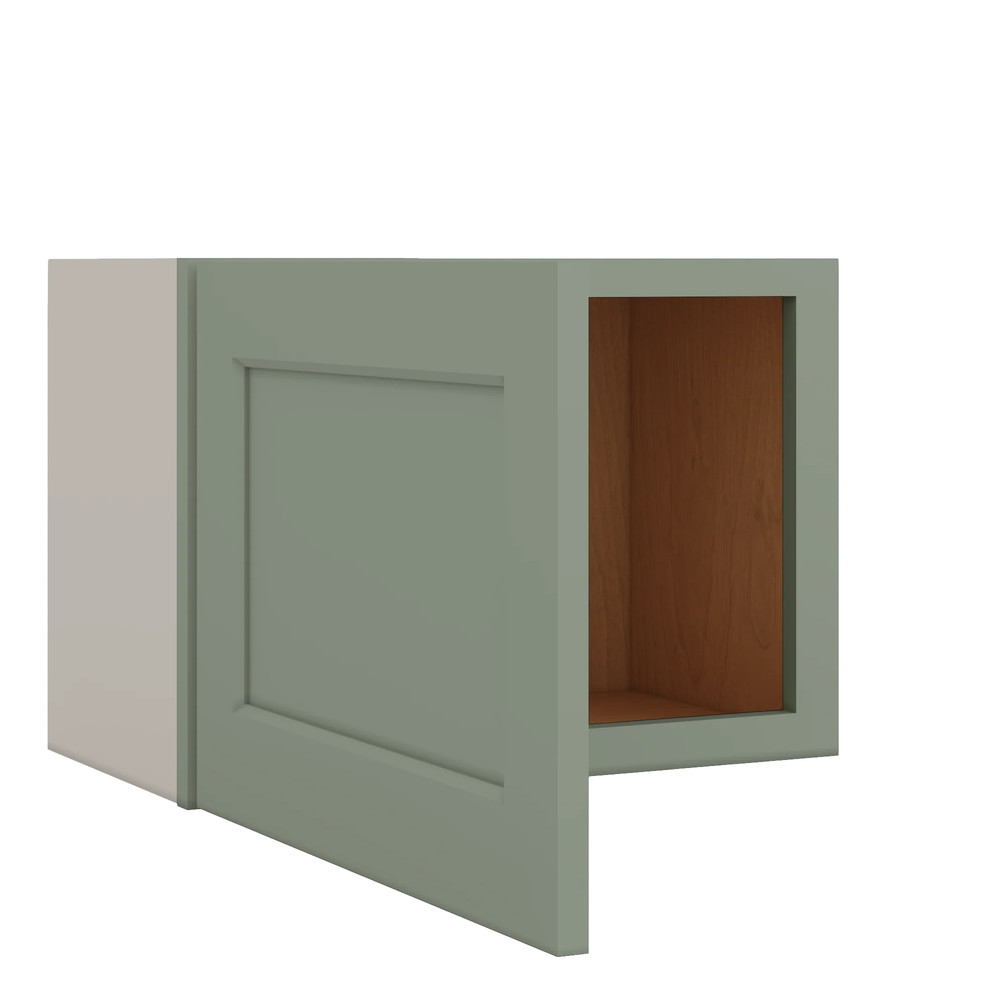 Stackable Wall Cabinet - Single Door 9", 12", 15", 18" & 21" Wide Green Shaker - Image 10