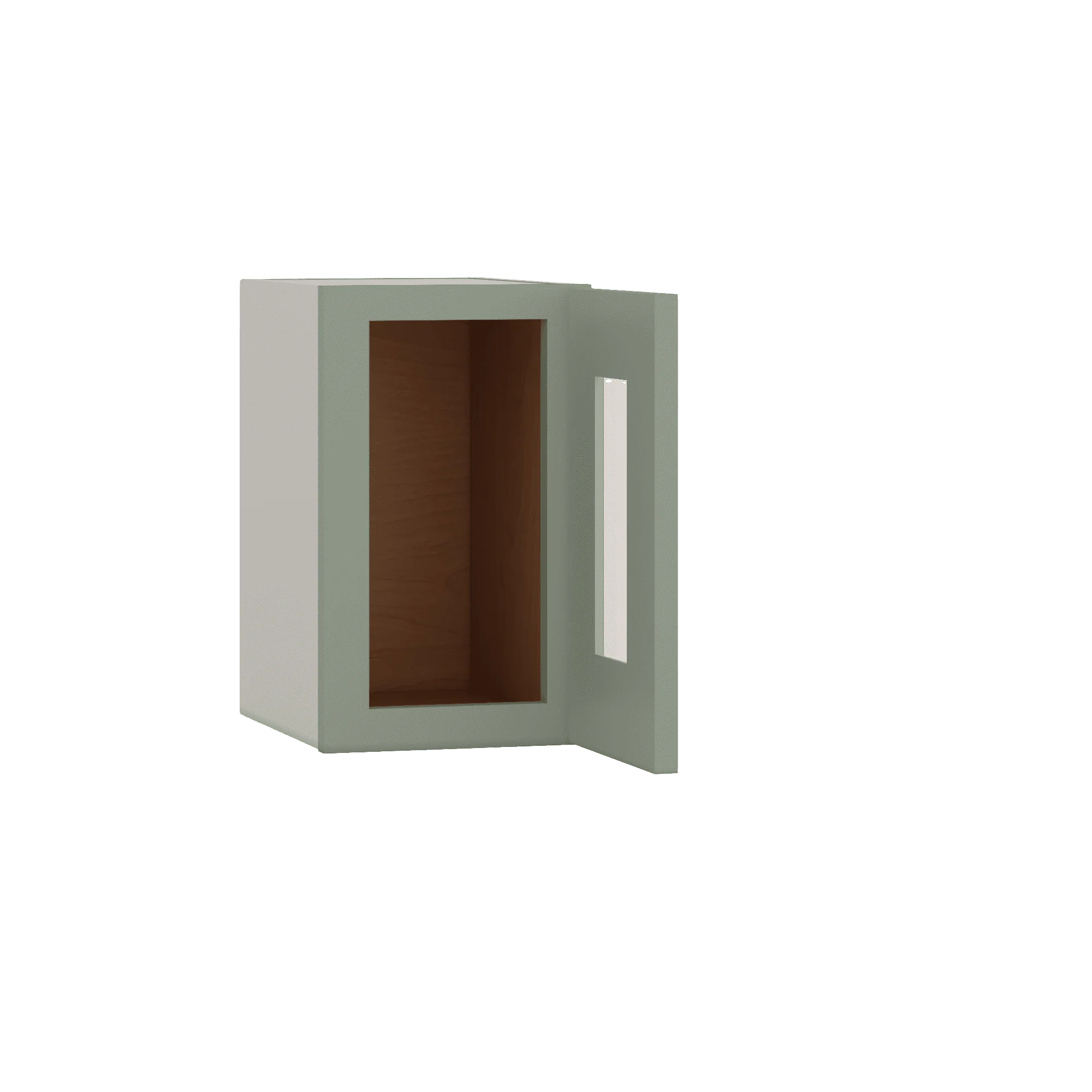 Stackable Wall Cabinet - Single Door 9", 12", 15", 18" & 21" Wide Green Shaker - Image 12
