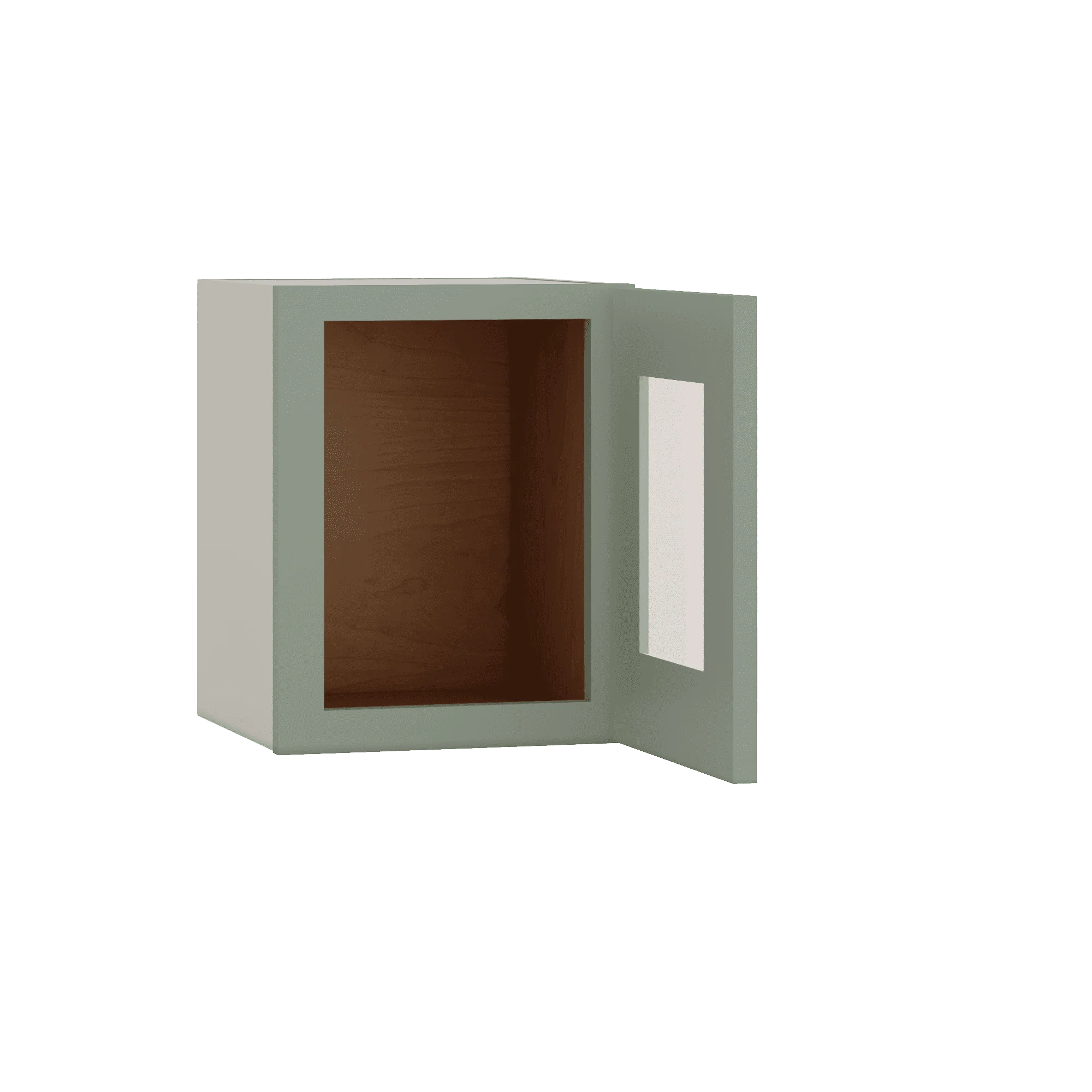 Stackable Wall Cabinet - Single Door 9", 12", 15", 18" & 21" Wide Green Shaker - Image 14
