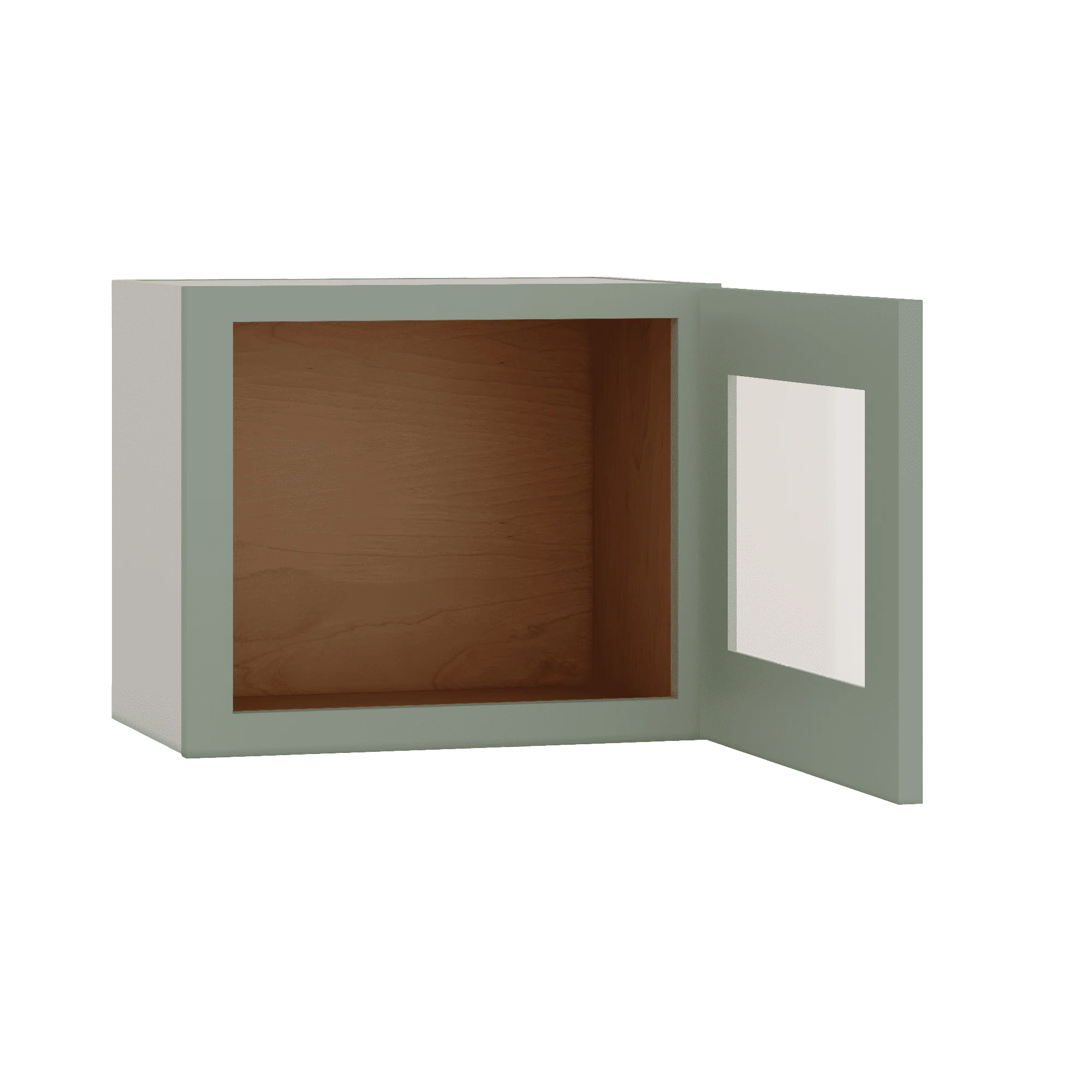 Stackable Wall Cabinet - Single Door 9", 12", 15", 18" & 21" Wide Green Shaker - Image 18