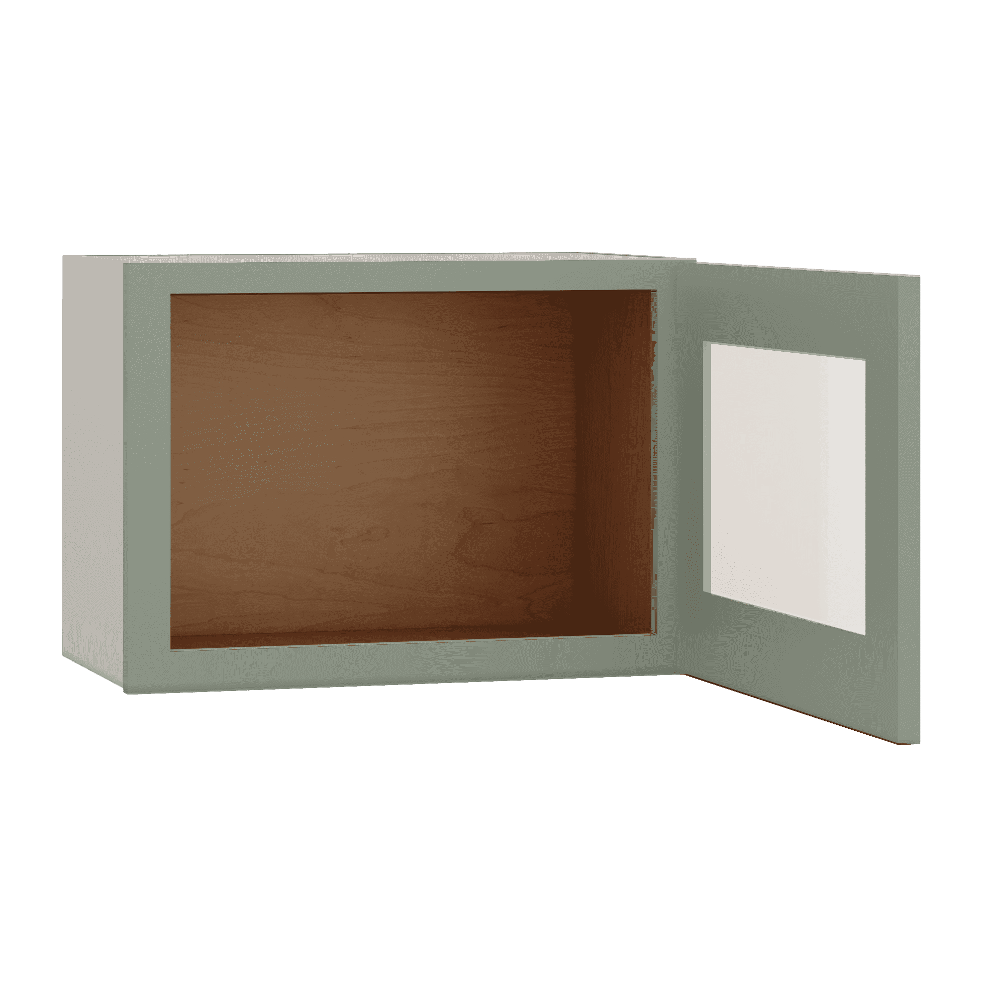 Stackable Wall Cabinet - Single Door 9", 12", 15", 18" & 21" Wide Green Shaker - Image 20