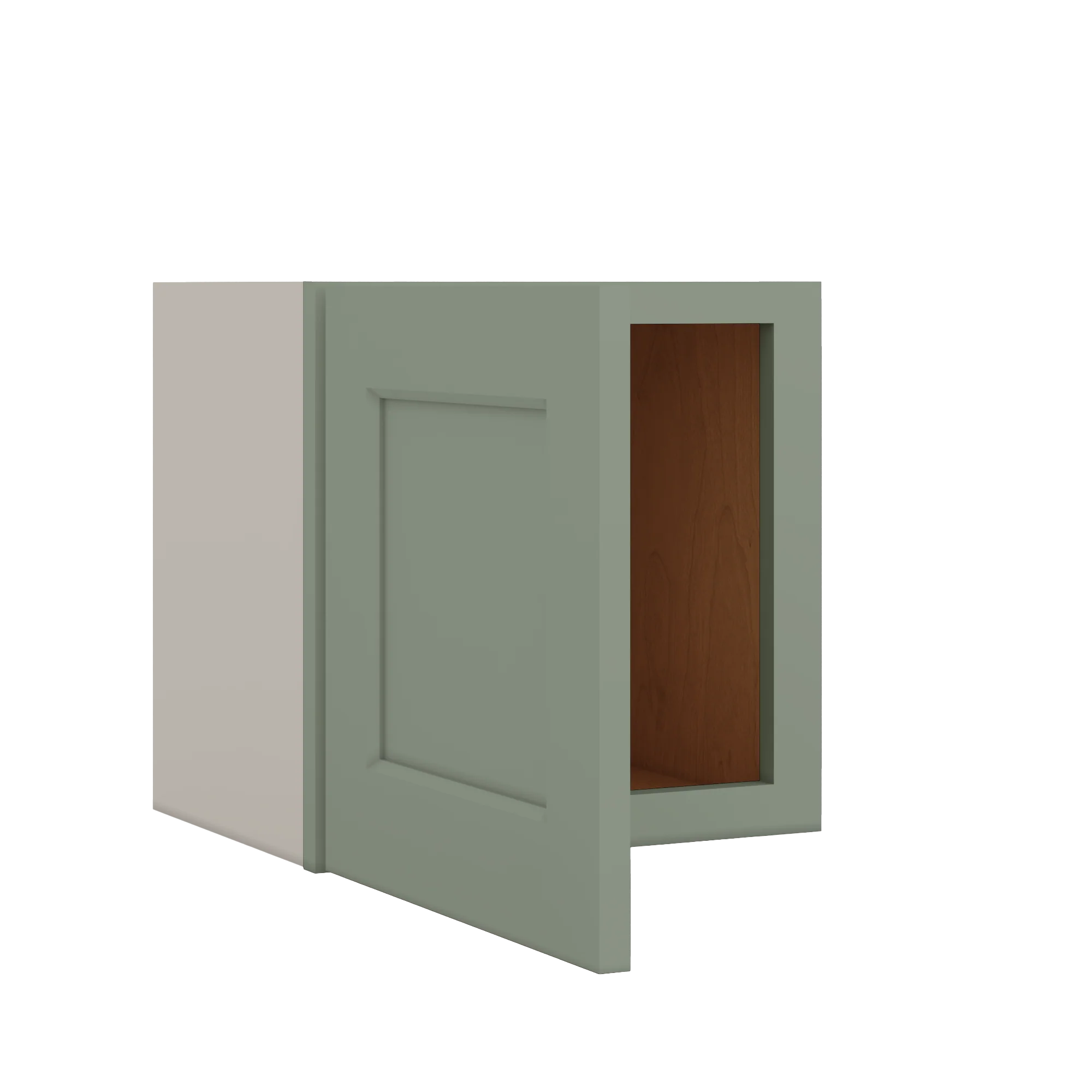 Stackable Wall Cabinet - Single Door 9", 12", 15", 18" & 21" Wide Green Shaker - Image 6