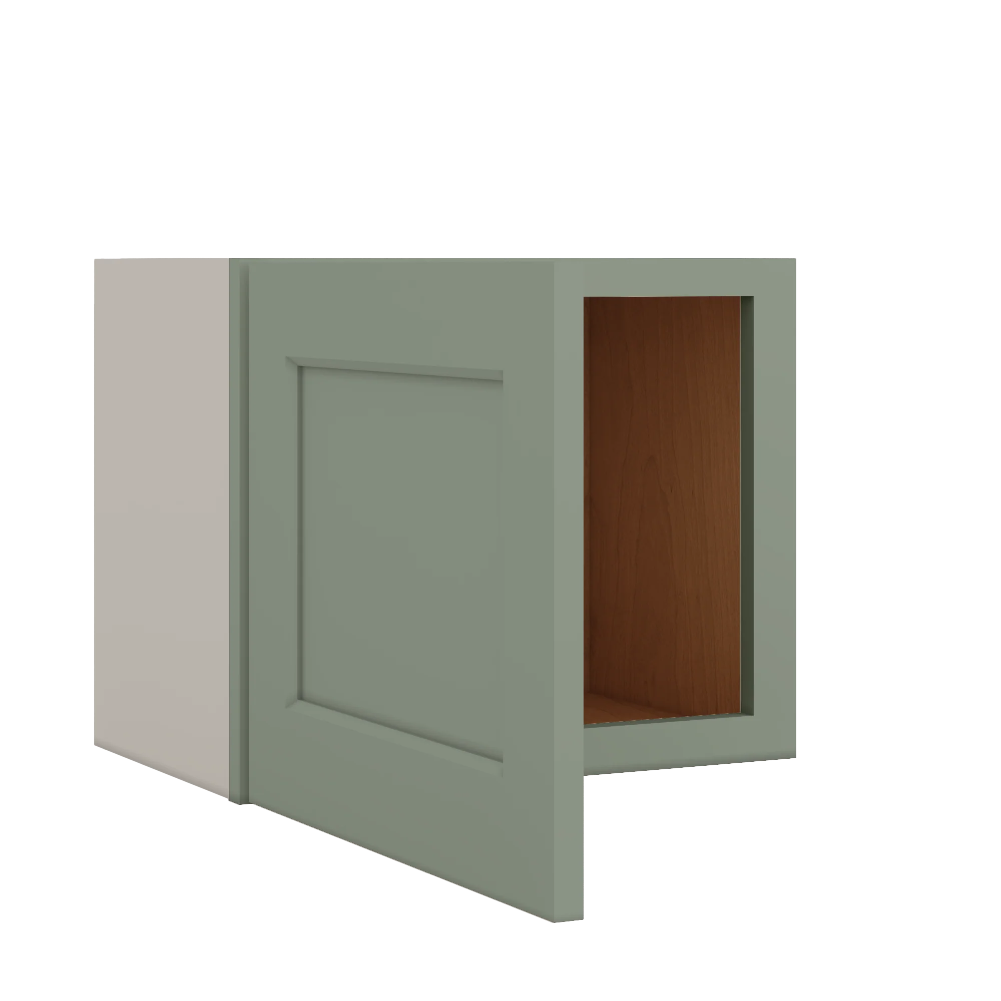 Stackable Wall Cabinet - Single Door 9", 12", 15", 18" & 21" Wide Green Shaker - Image 8