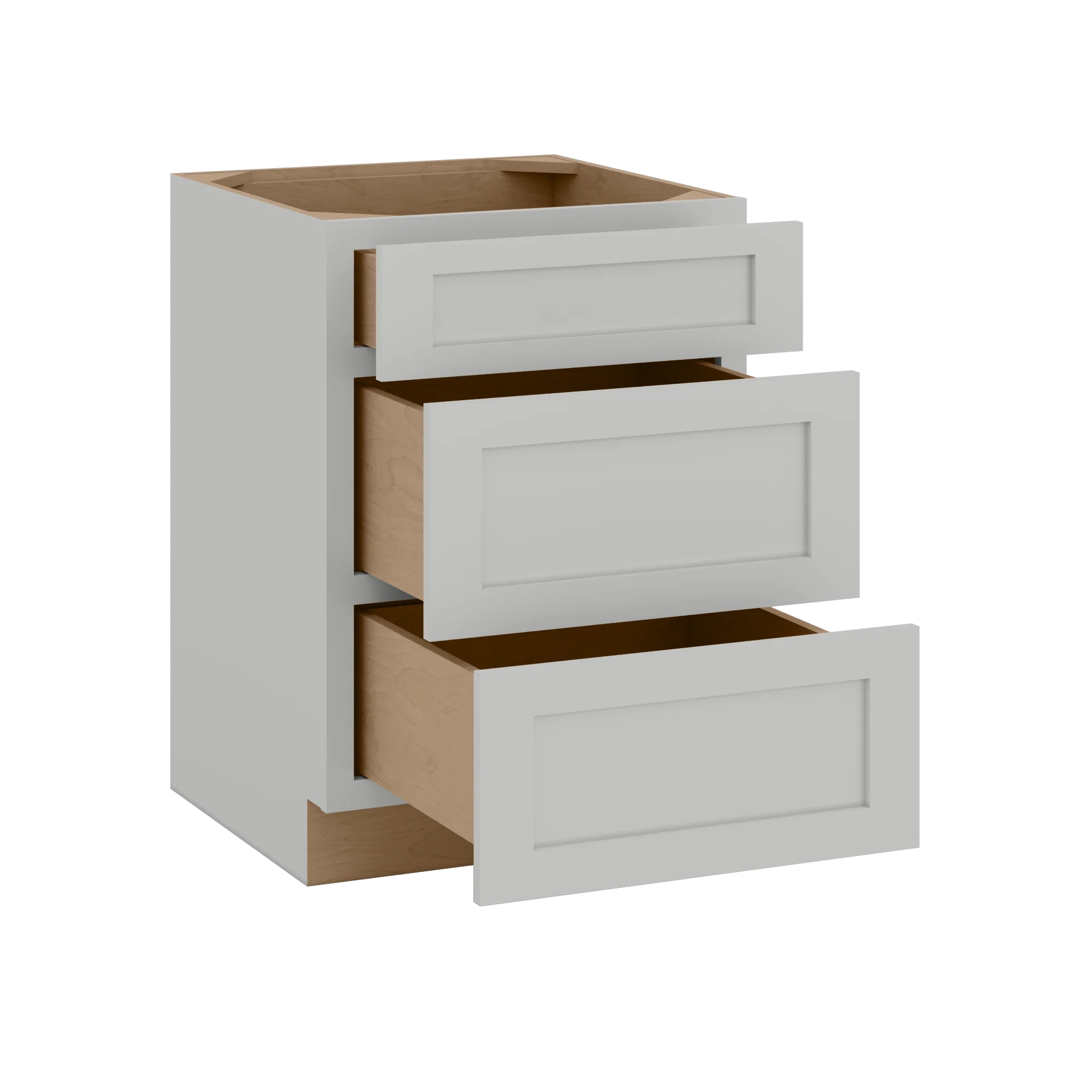 12", 15", 18", 21", 24", 30" & 36" Three Drawer Base Cabinet | RTA Unassembled | Northpoint Polar White Full Overlay - Image 10