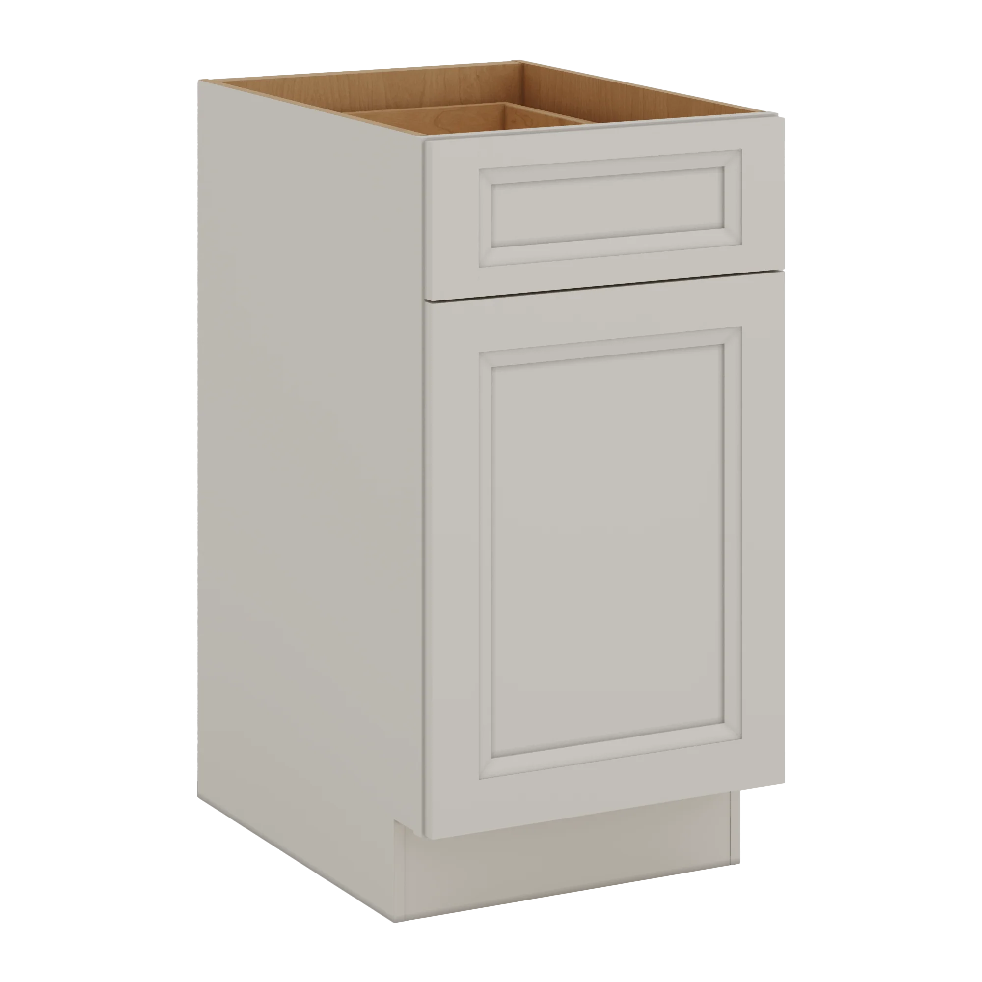 Trash Can Pull Out Base Cabinet 27LGDS Laguna Gray Double Shaker 15" and 18" Wide - Image 3