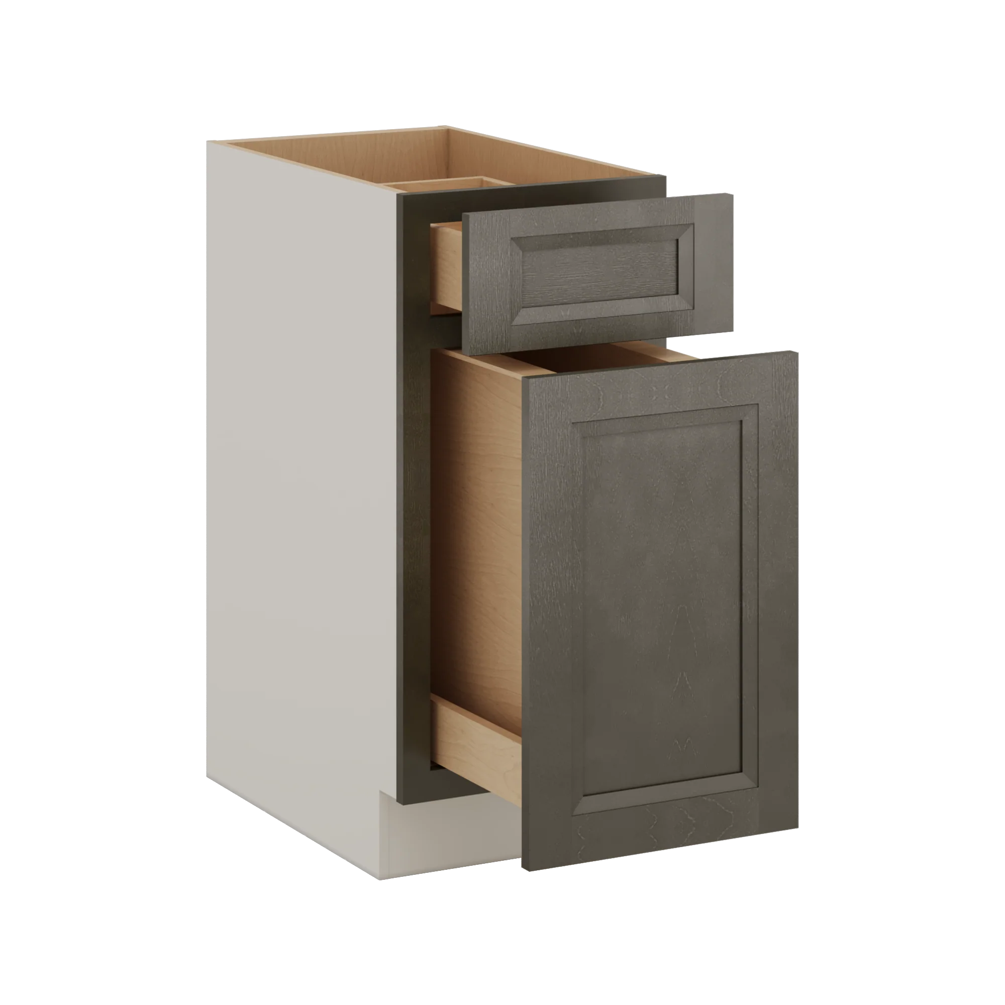 Trash Can Pull Out Base Cabinet Huntington Cinder Double Shaker 15" and 18" Wide - Image 2