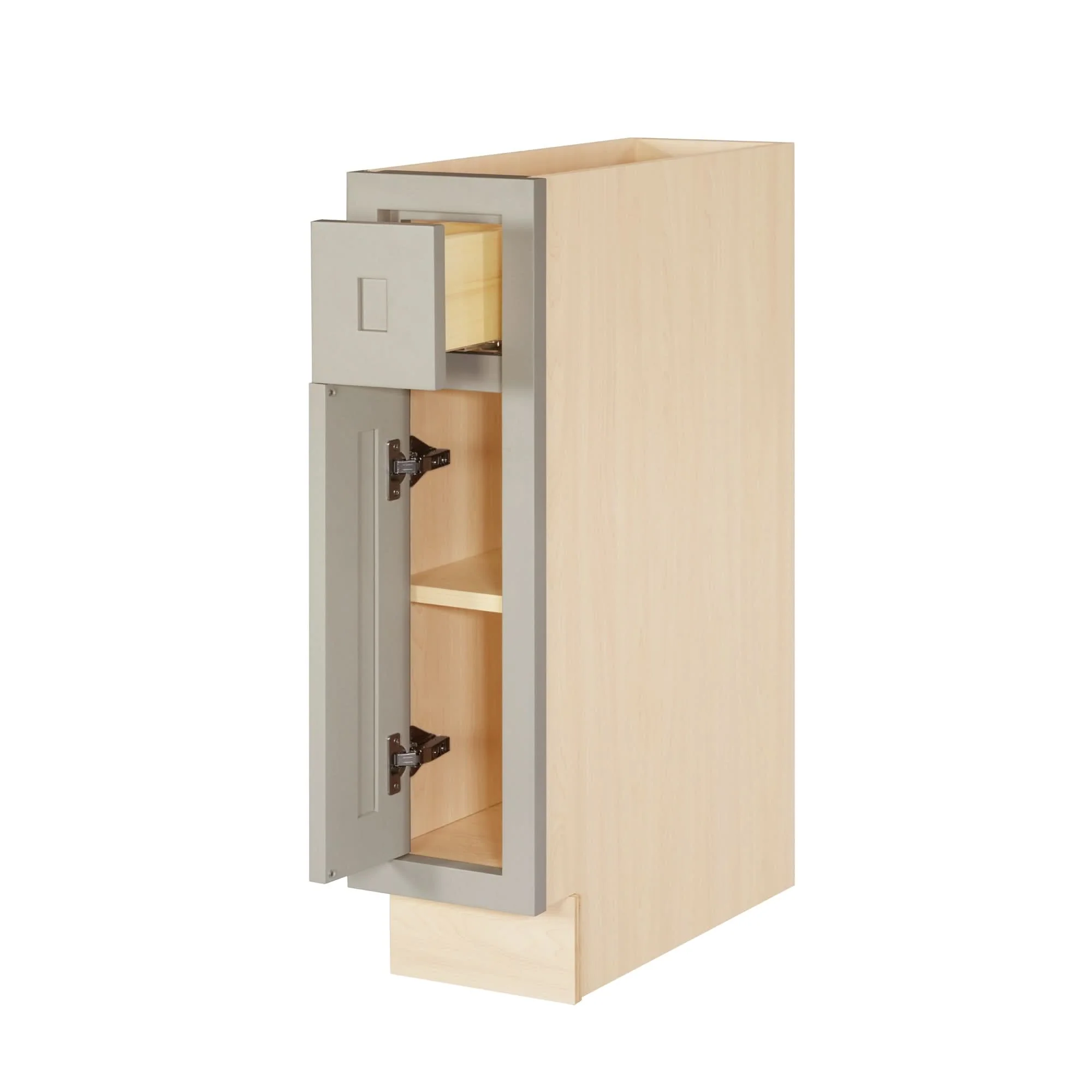 Tuscan Gray Inset Shaker Base Cabinet - Single Door 9", 12", 15", 18" & 21" - Image 2