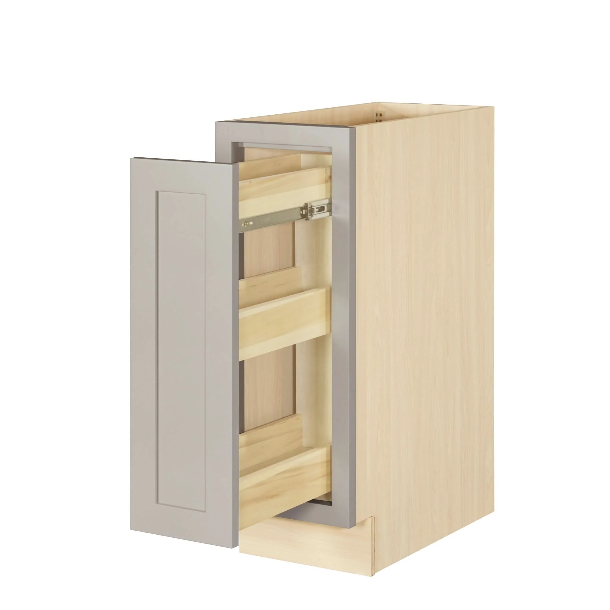 Tuscan Gray Inset Shaker Spice Rack Pullout Base Cabinet 9" & 12" - Image 6
