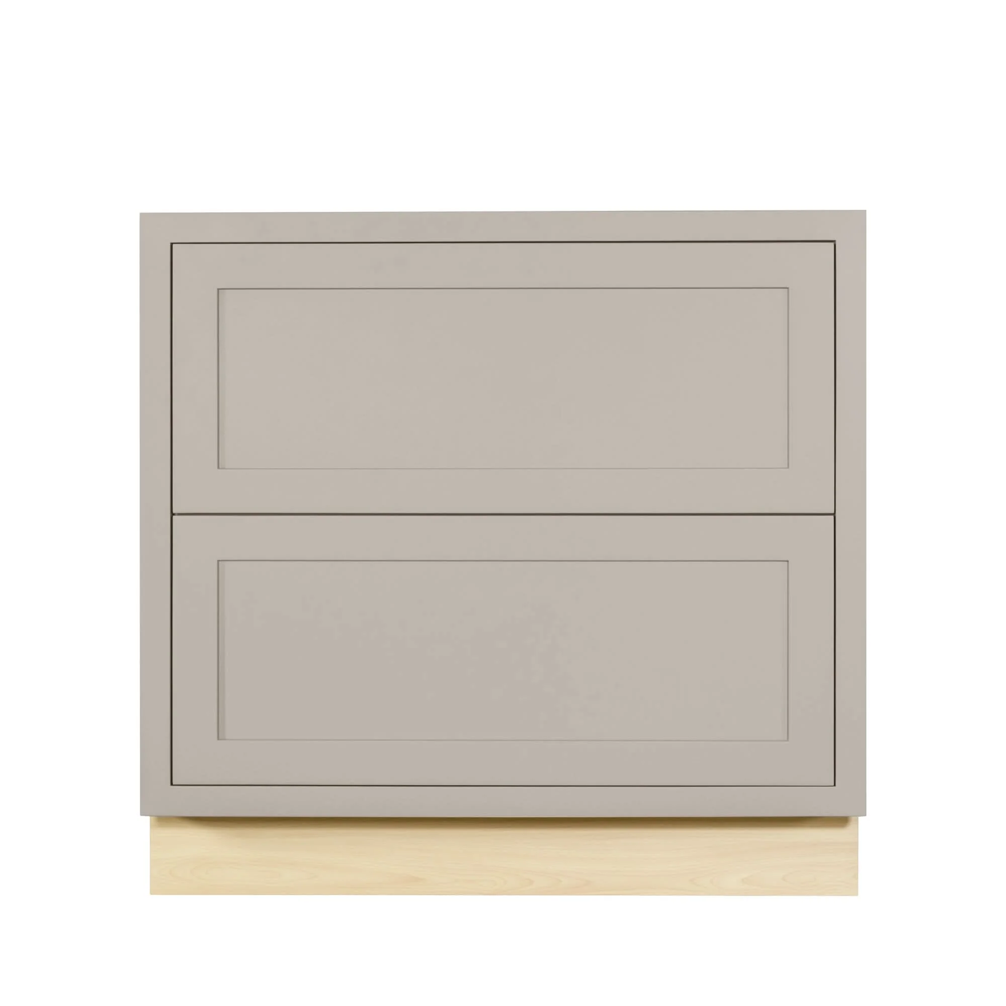 Tuscan Gray Shaker Inset Drawer Base Cabinet - Two Drawers - 36"